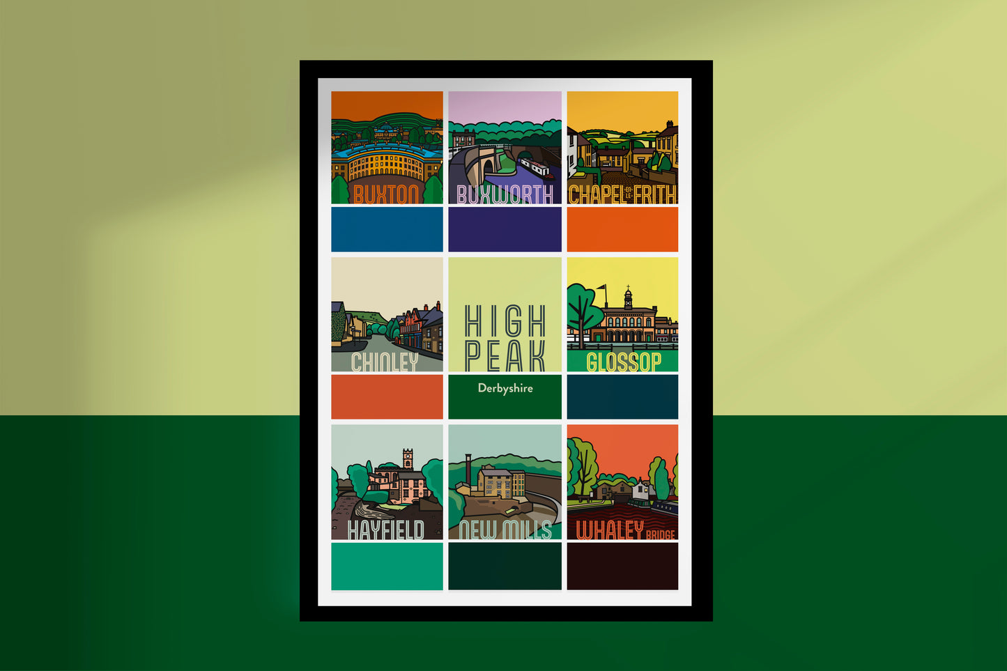 High Peak Illustrated Art Print | Derbyshire UK