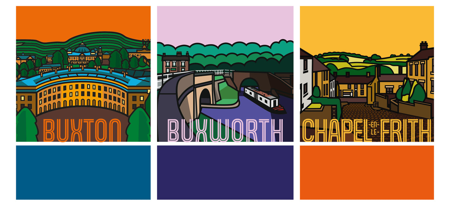 High Peak Illustrated Art Print | Derbyshire UK