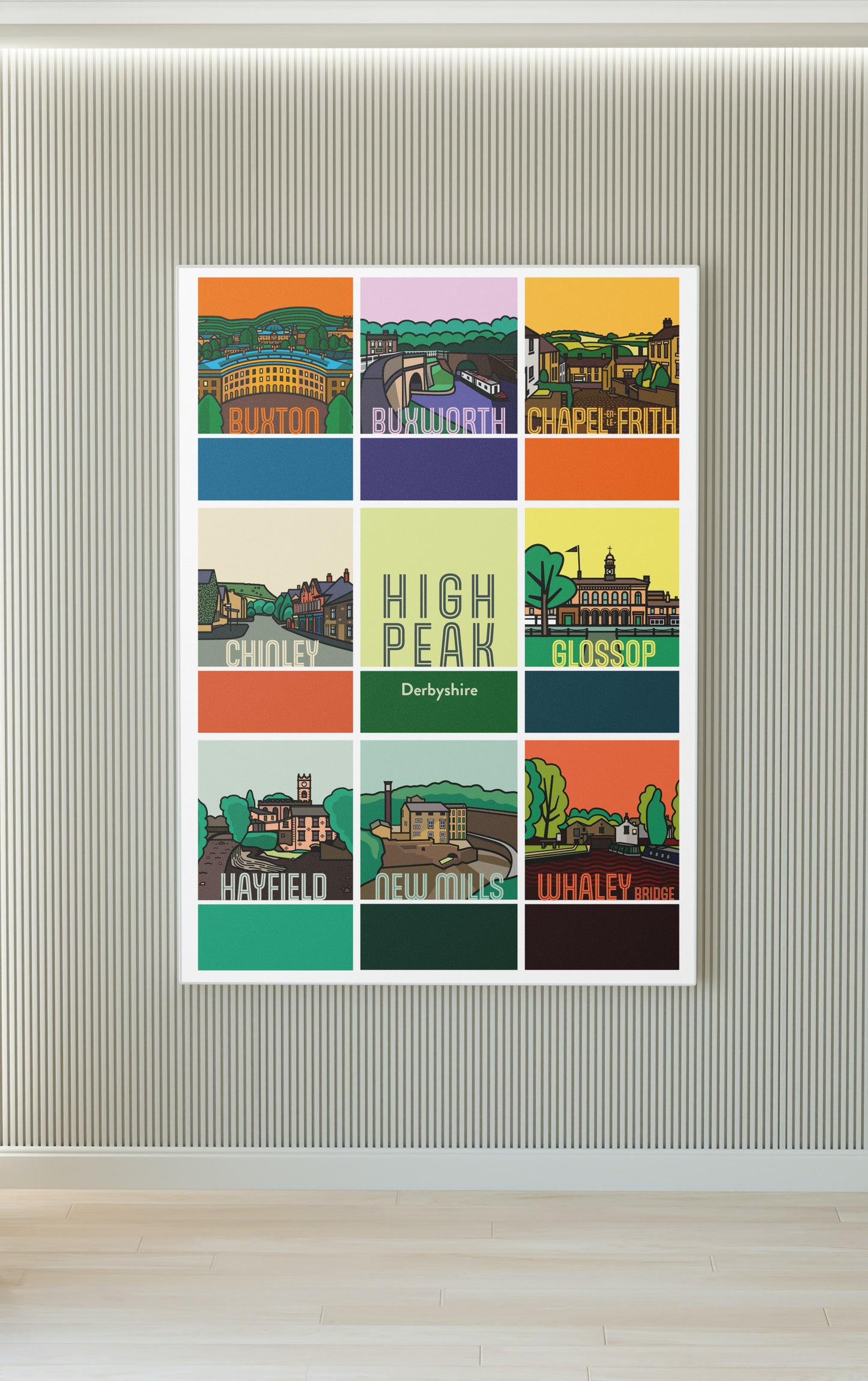 High Peak Illustrated Art Print | Derbyshire UK