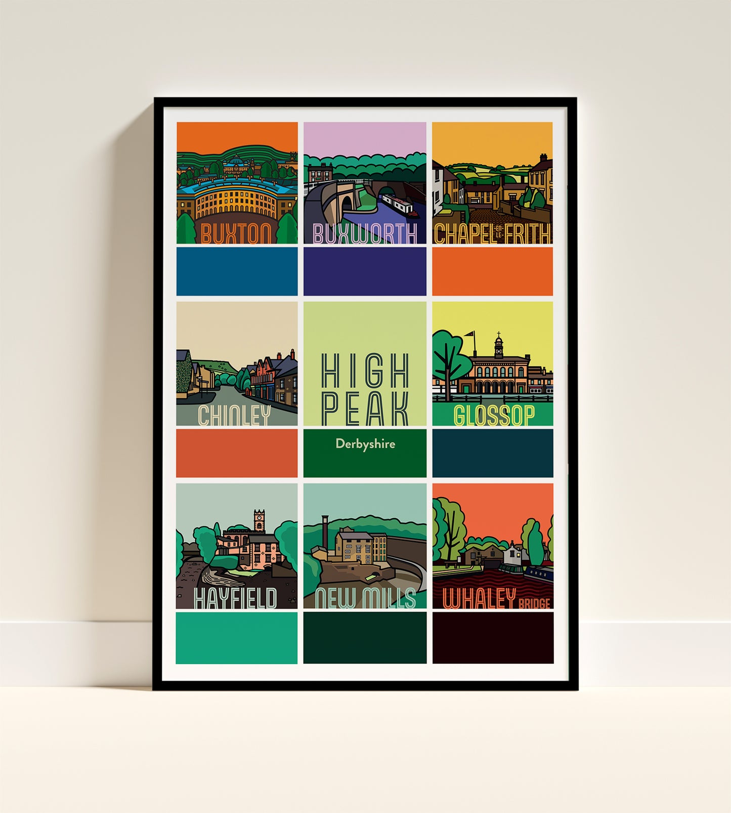 High Peak Illustrated Art Print | Derbyshire UK