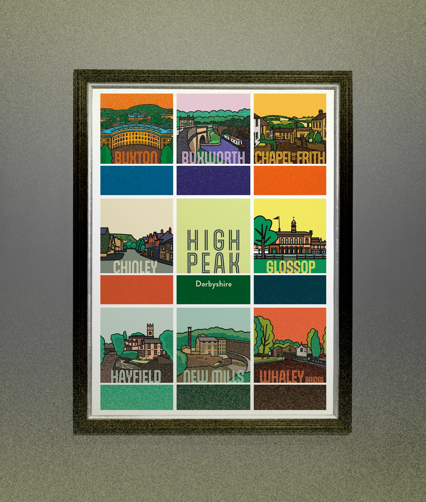 High Peak Illustrated Art Print | Derbyshire UK