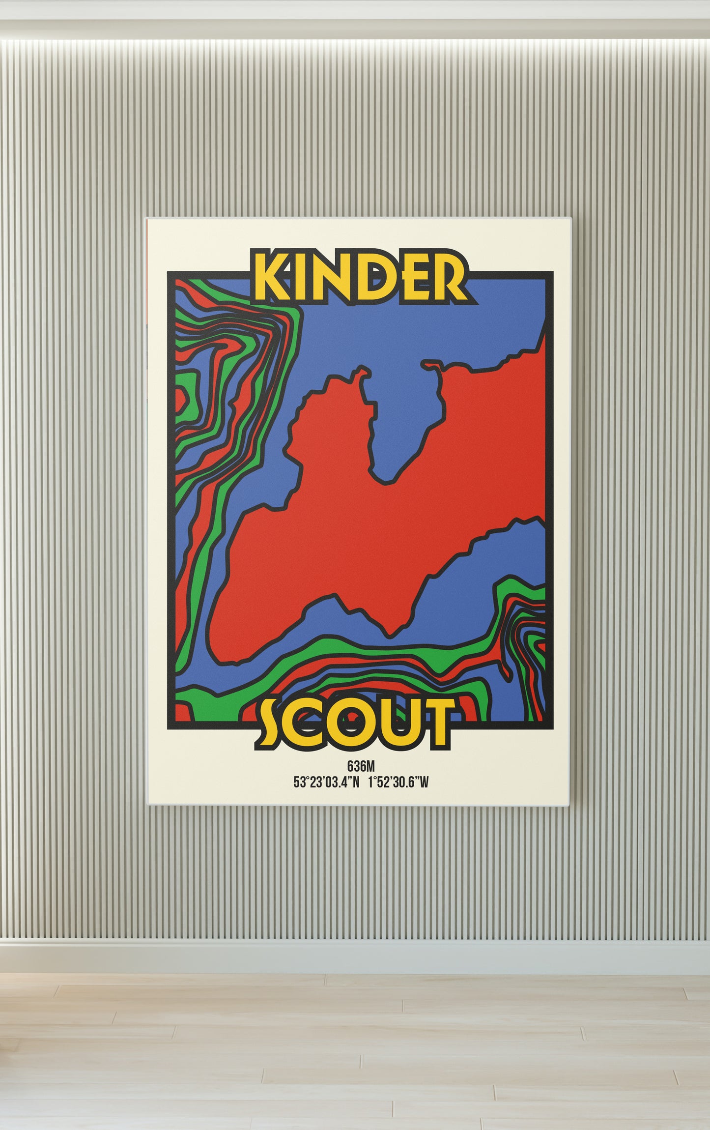 Kinder Scout Peak District Art Print | Illustrated Topographic Contour Map Poster