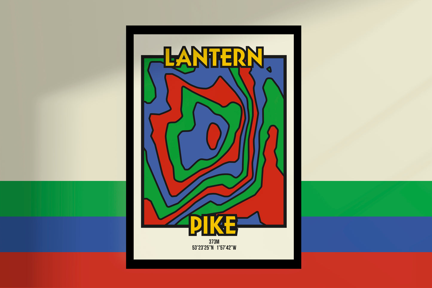 Lantern Pike High Peak Art Print | Illustrated Topographic Contour Map Poster
