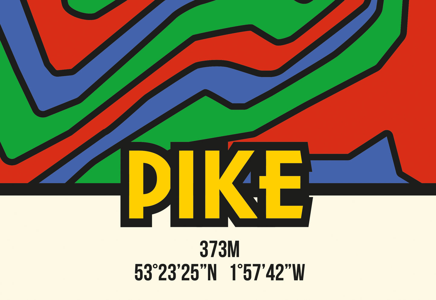 Lantern Pike High Peak Art Print | Illustrated Topographic Contour Map Poster