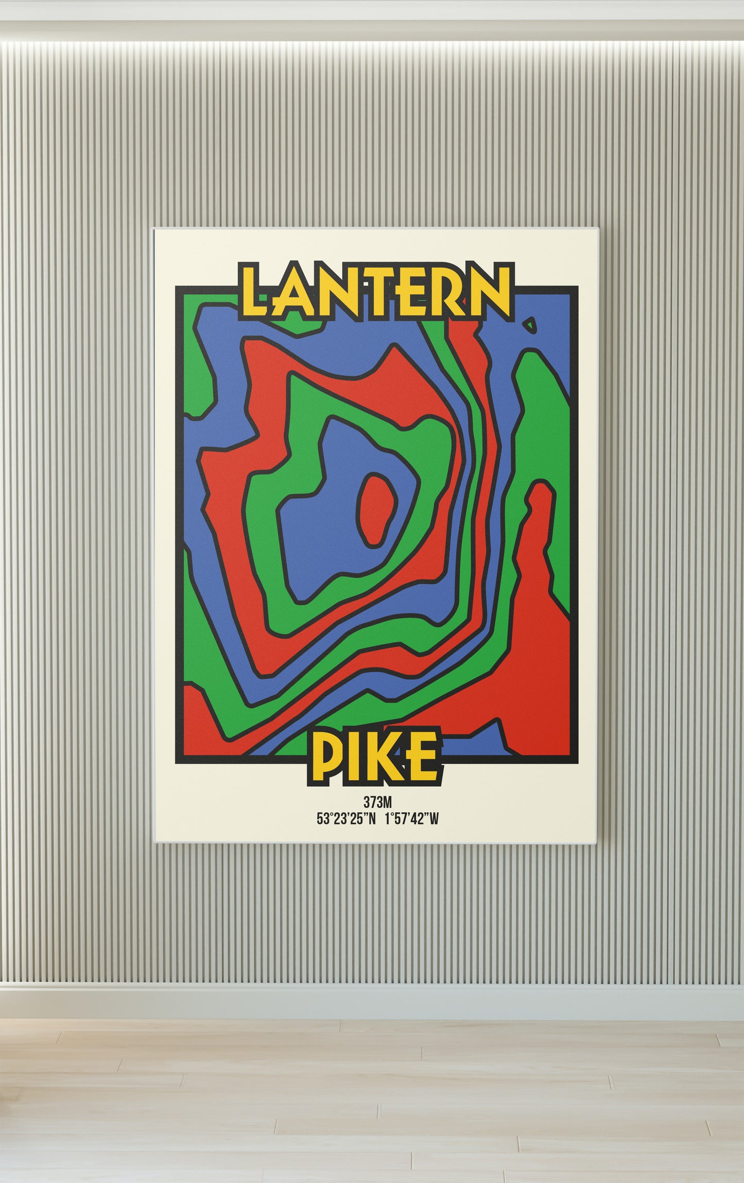 Lantern Pike High Peak Art Print | Illustrated Topographic Contour Map Poster