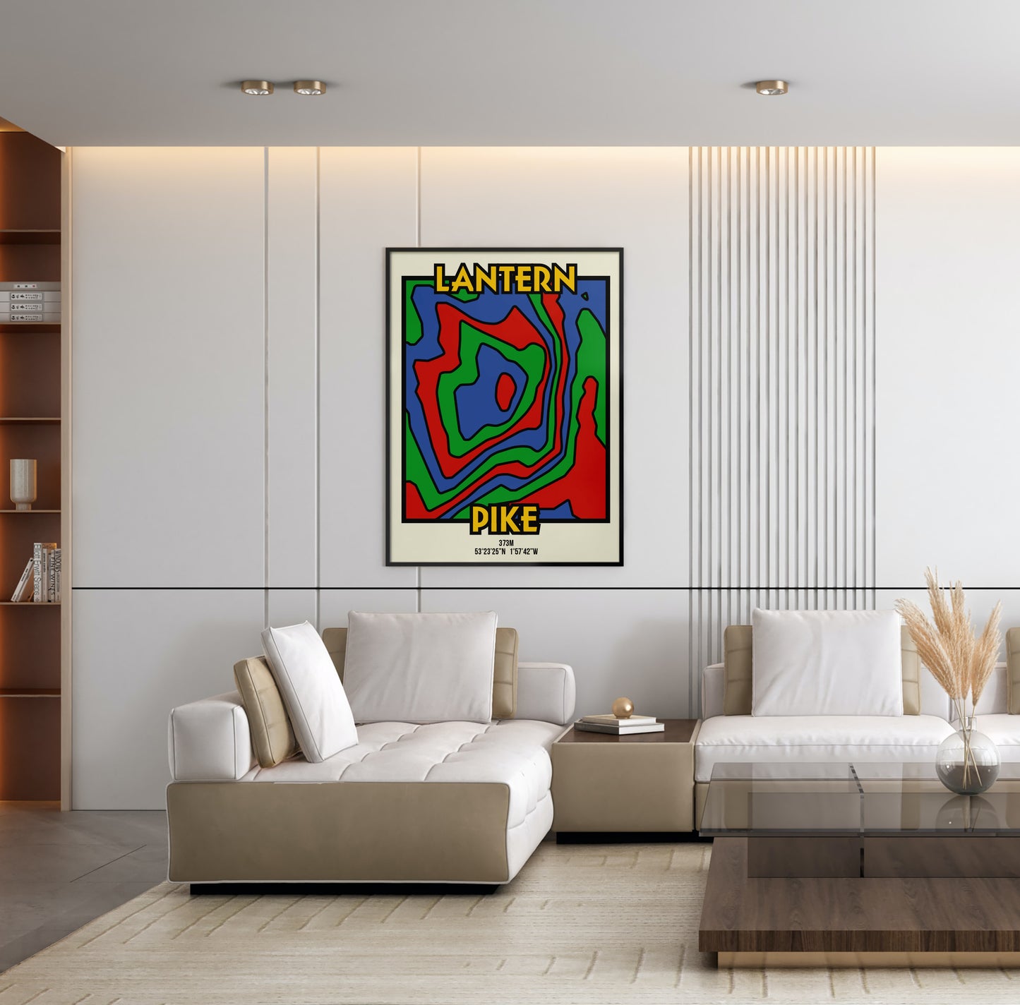 Lantern Pike High Peak Art Print | Illustrated Topographic Contour Map Poster
