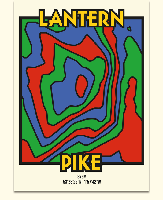 Lantern Pike High Peak Art Print | Illustrated Topographic Contour Map Poster
