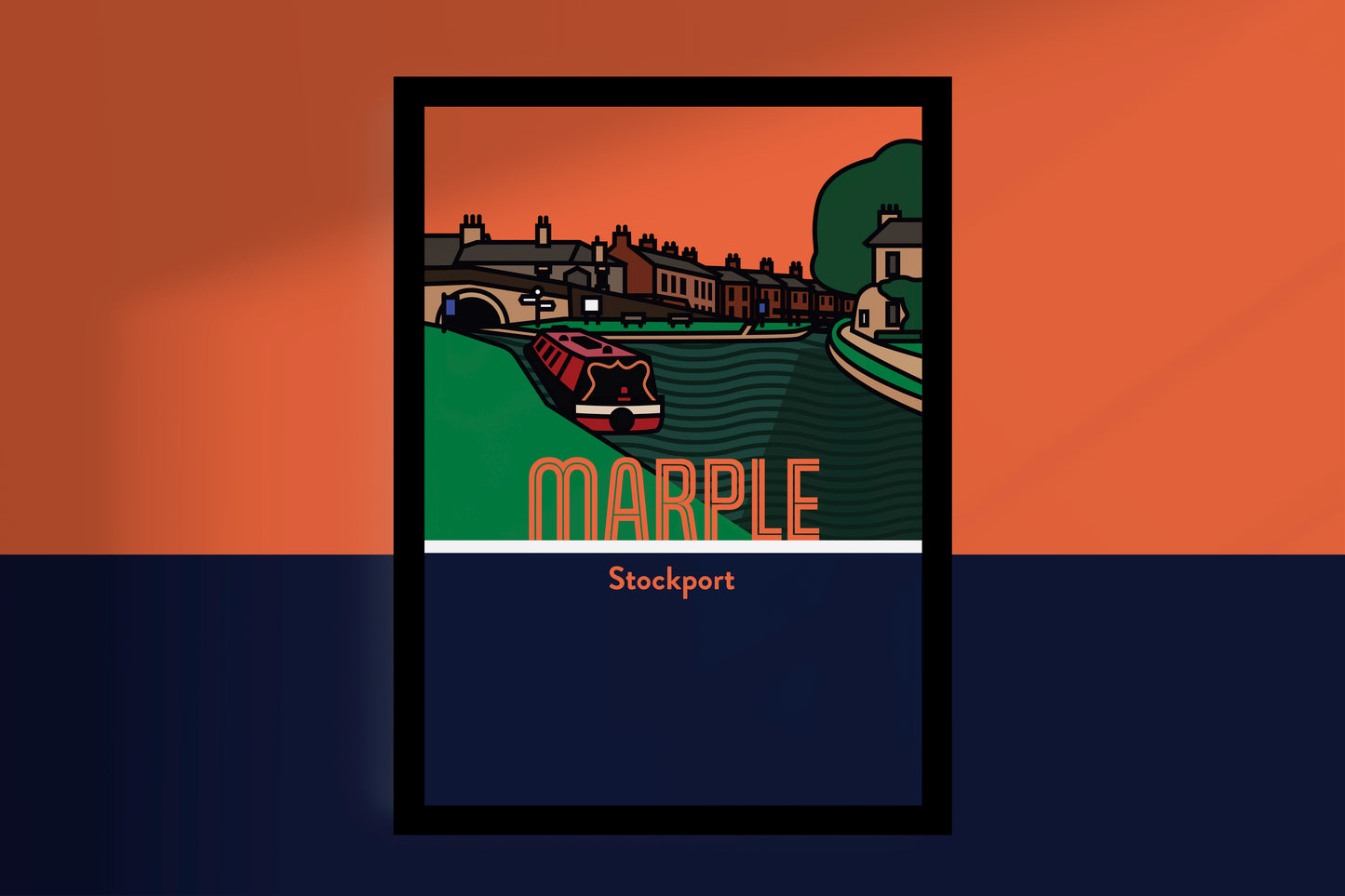 Marple Stockport Art Print | Illustrated Travel Poster