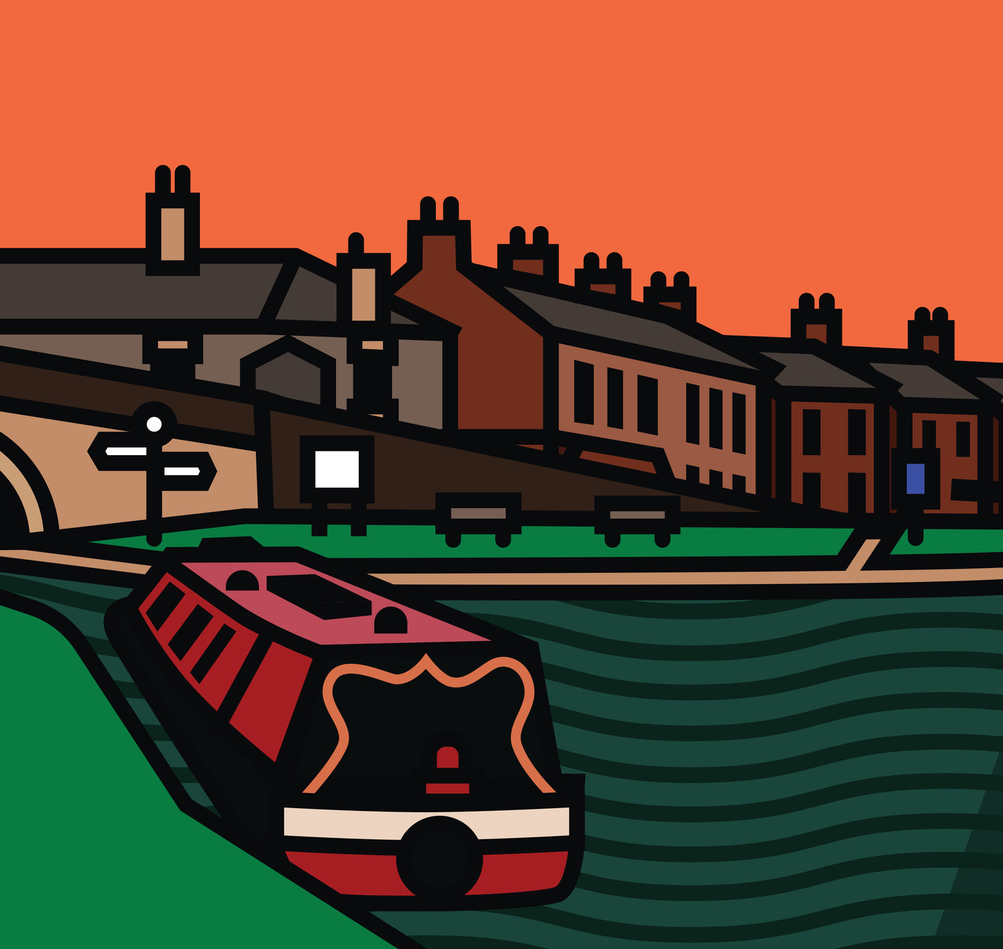 Marple Stockport Art Print | Illustrated Travel Poster