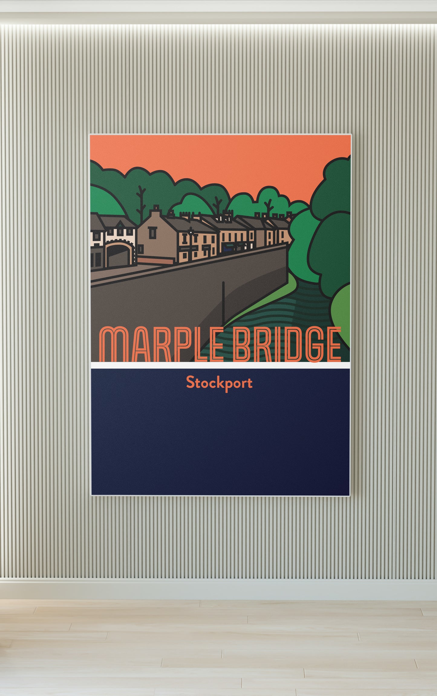 Marple Bridge High Peak Art Print | Illustrated Travel Poster