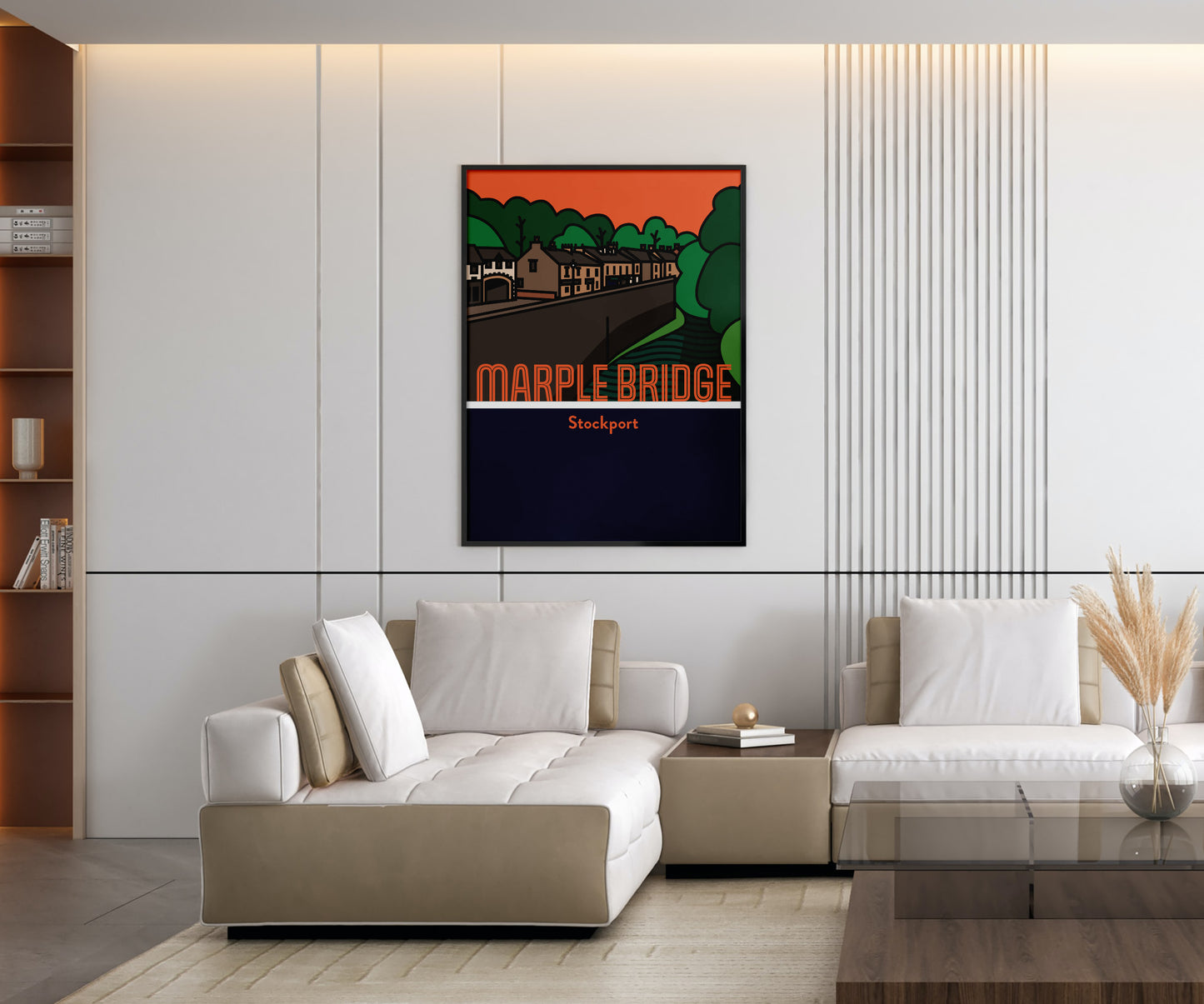 Marple Bridge High Peak Art Print | Illustrated Travel Poster