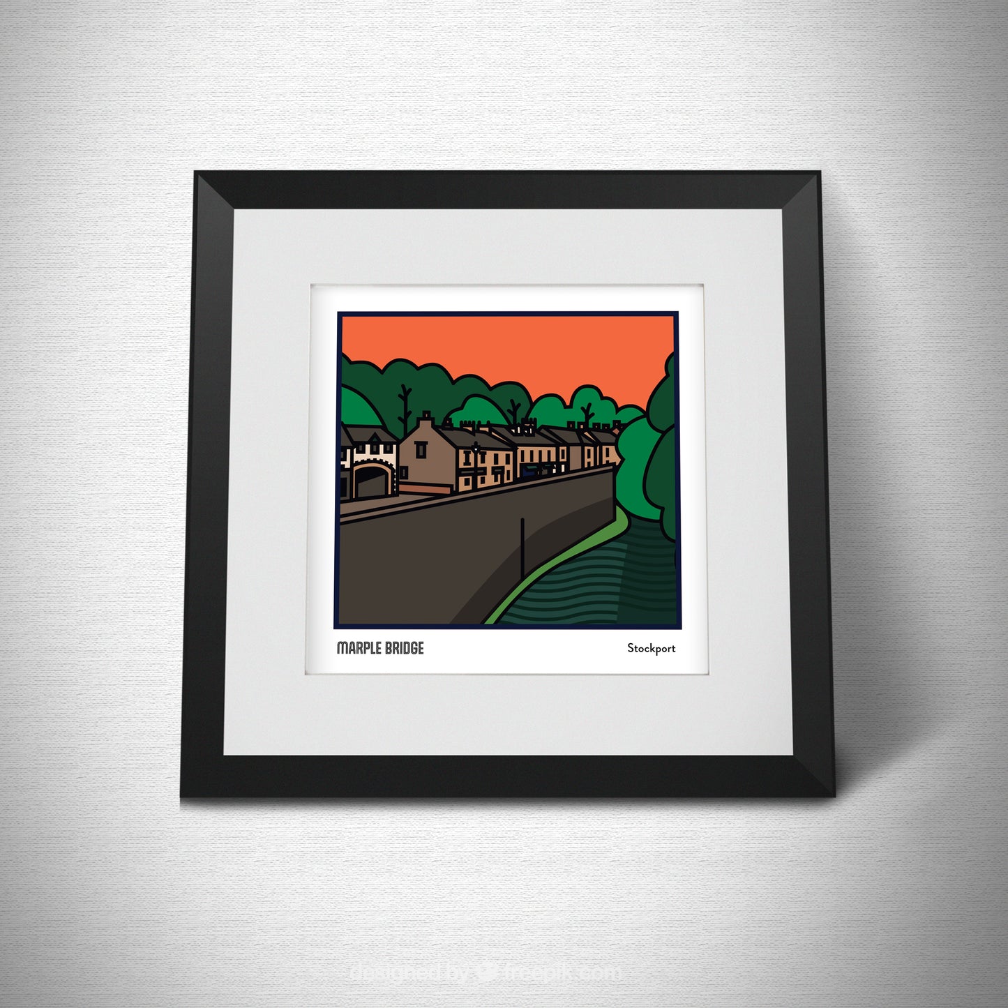 Marple Bridge High Peak Art Print | Illustrated Travel Poster