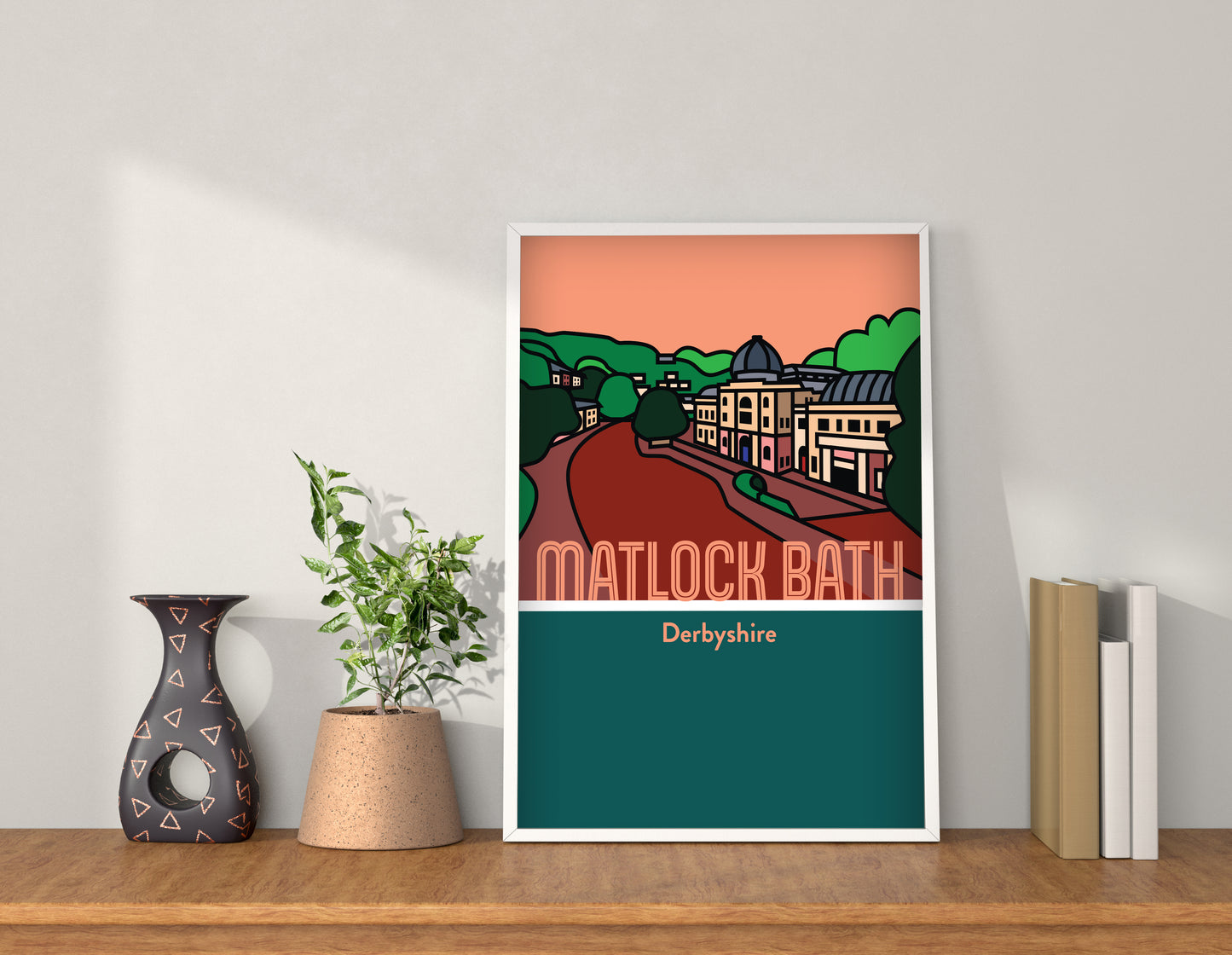 Matlock Bath Derbyshire Dales Art Print | Illustrated Travel Poster