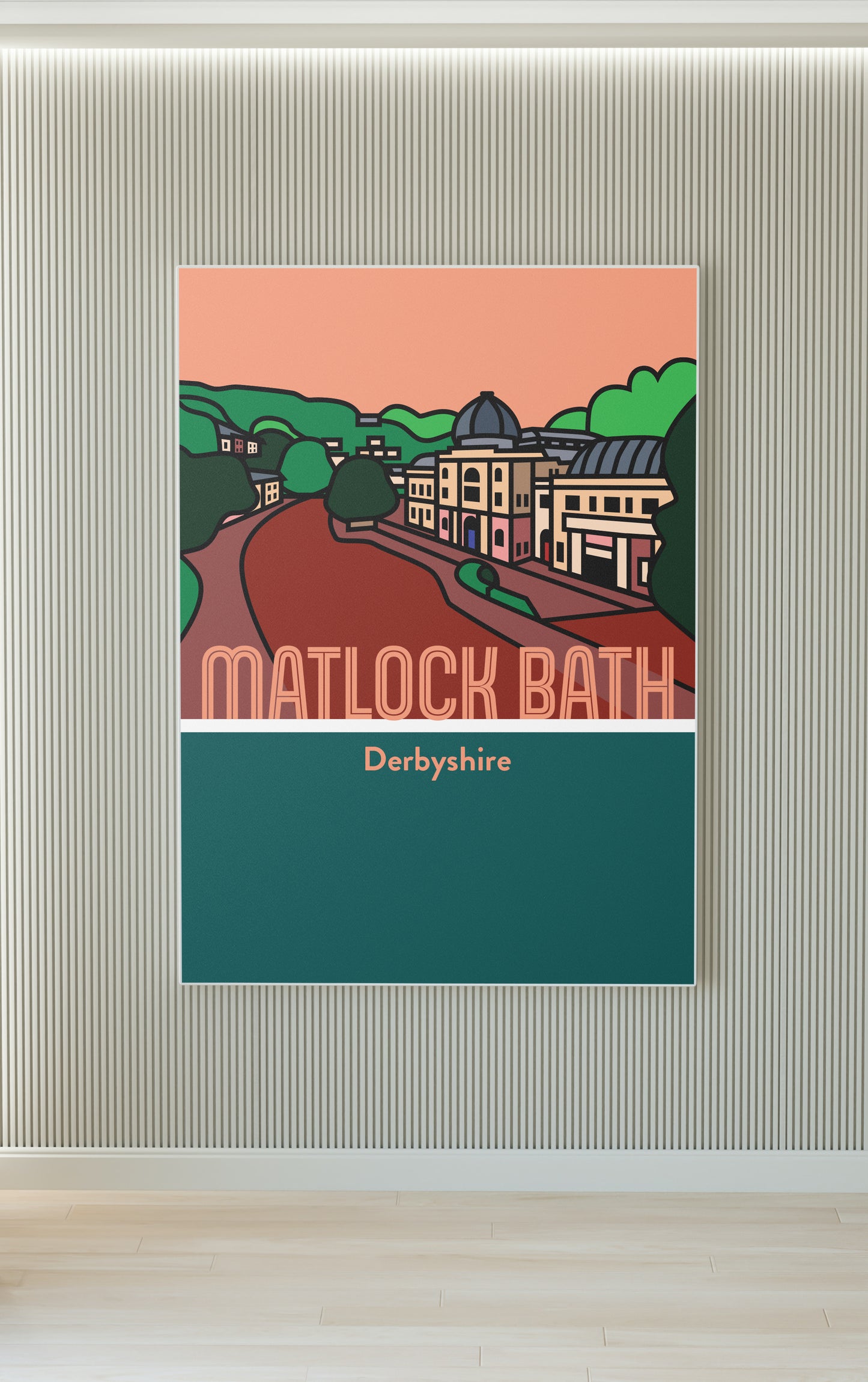 Matlock Bath Derbyshire Dales Art Print | Illustrated Travel Poster