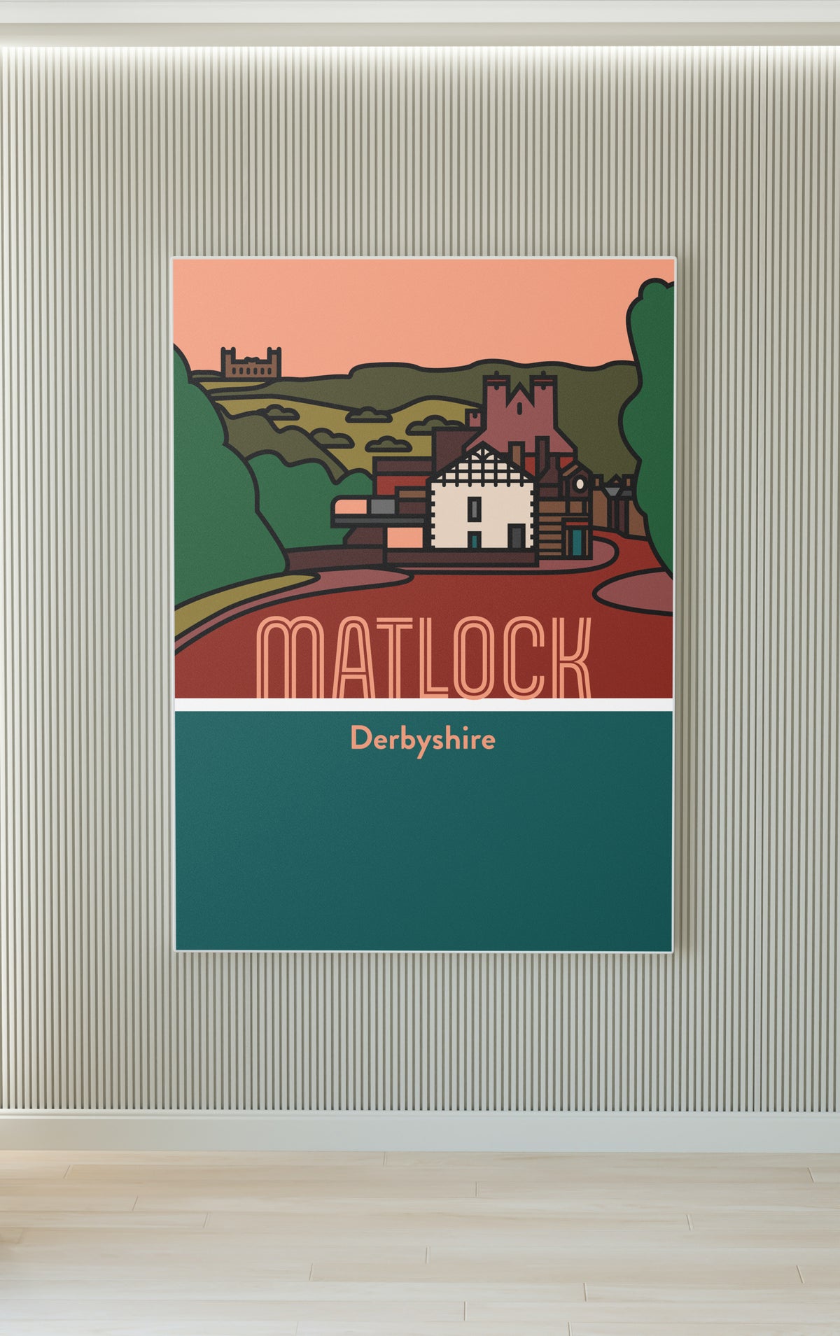 Matlock Derbyshire Dales Art Print | Illustrated Travel Poster