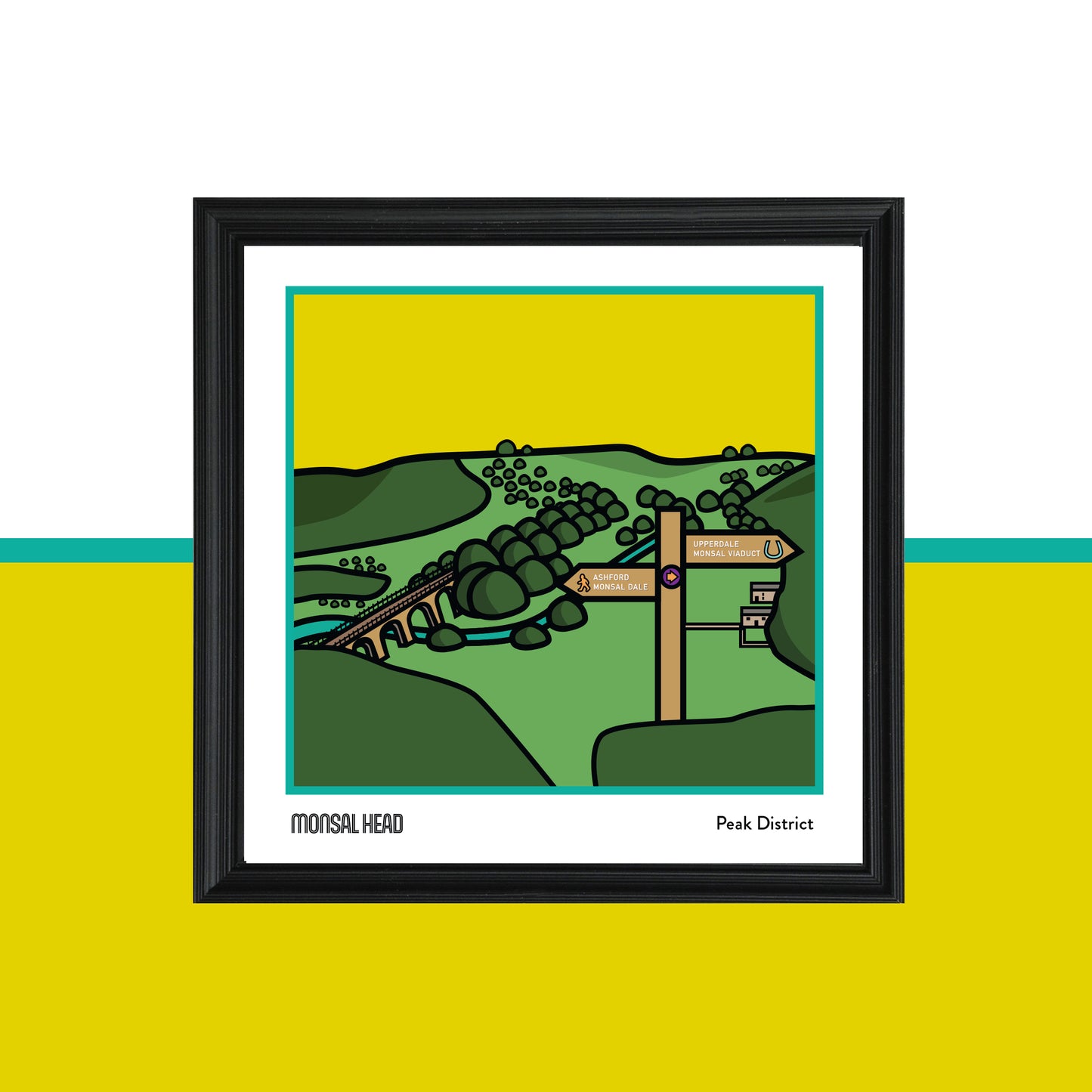 Monsal Head Peak District Art Print | Illustrated Travel Poster
