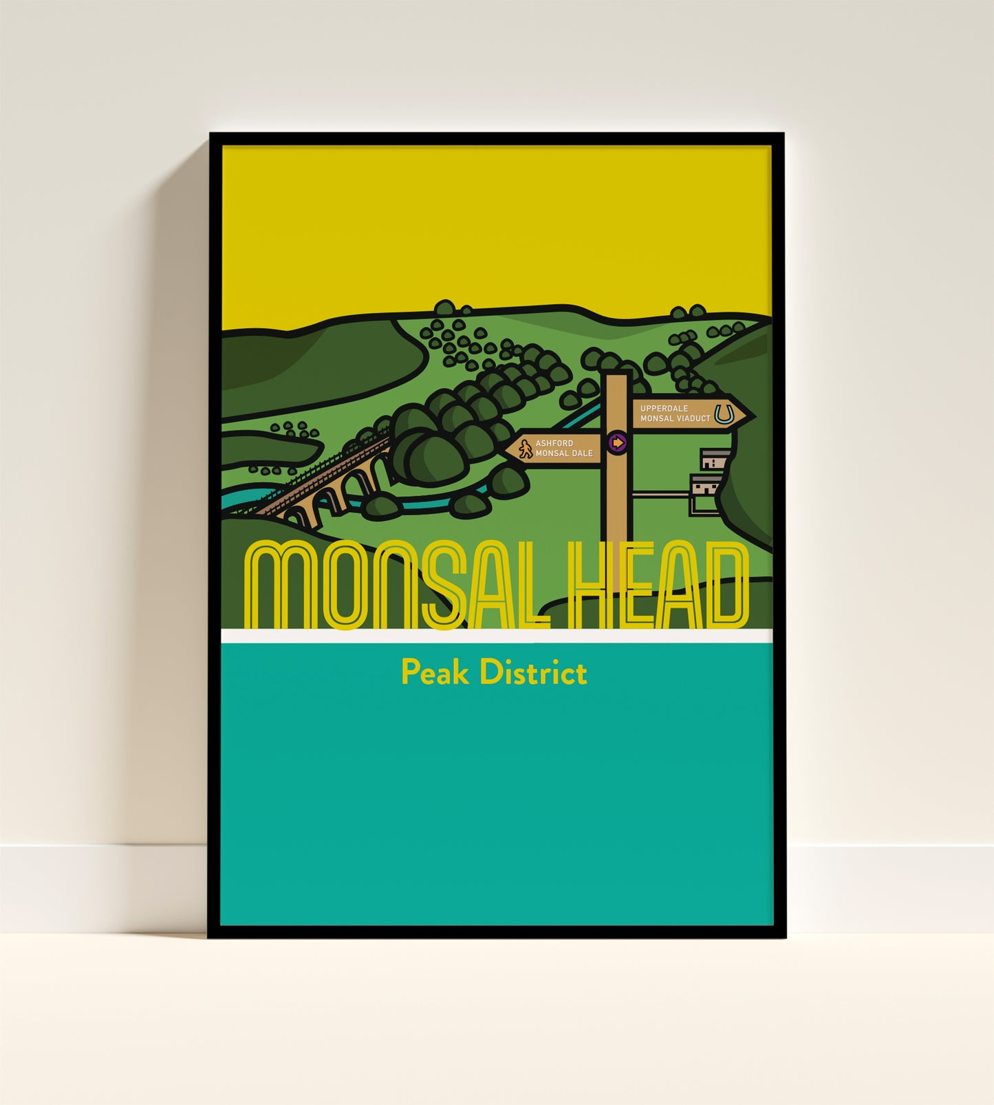 Monsal Head Peak District Art Print | Illustrated Travel Poster