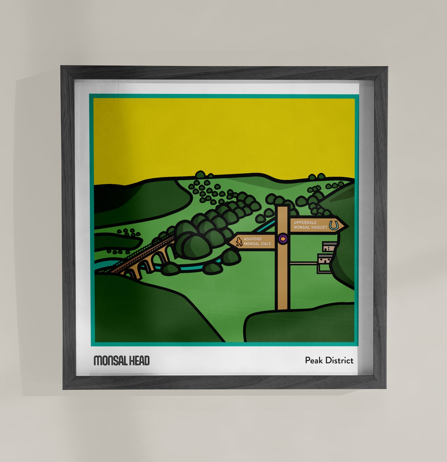 Monsal Head Peak District Art Print | Illustrated Travel Poster