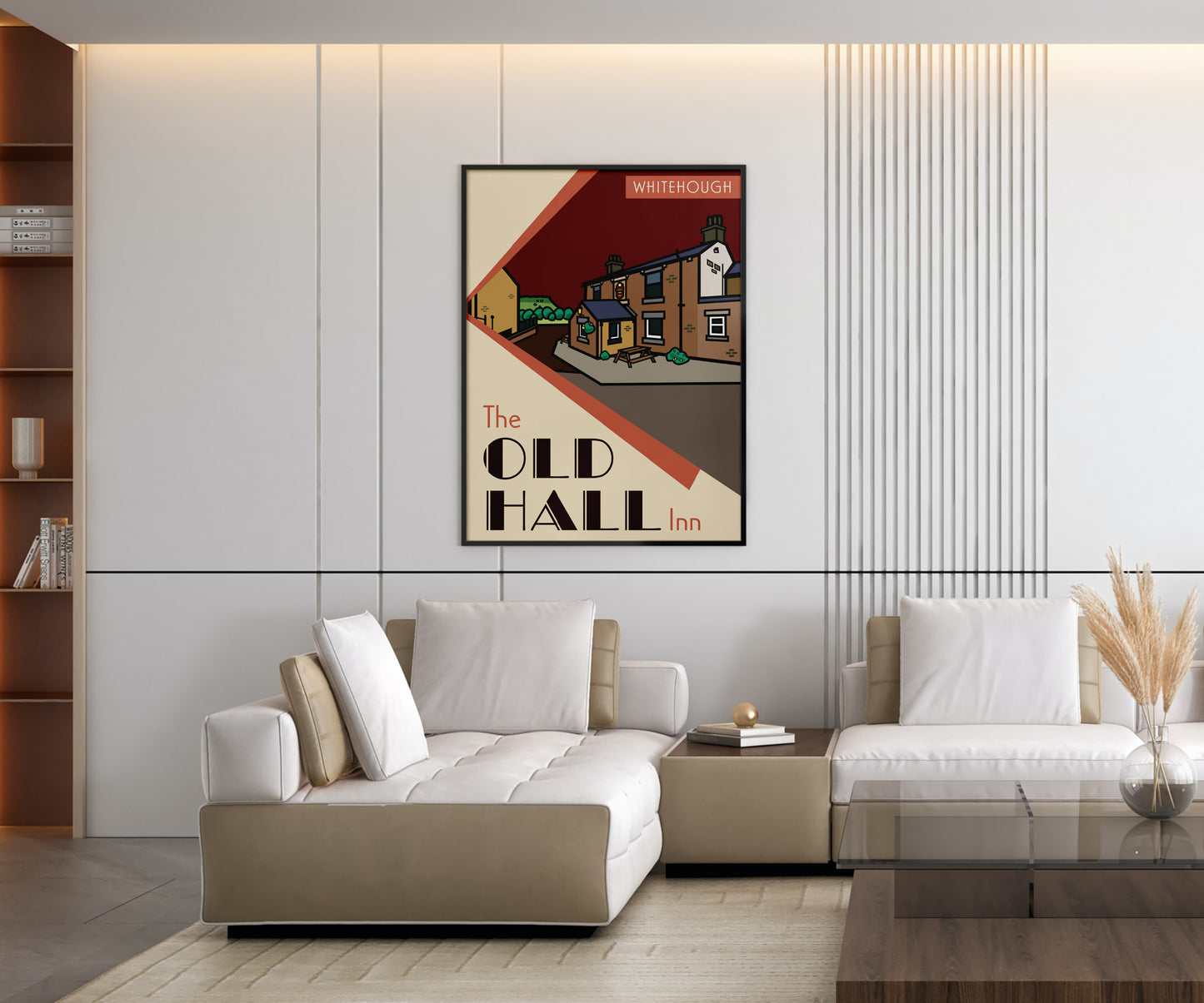 The Old Hall Whitehough, Chinley, High Peak Illustrated Pub Poster