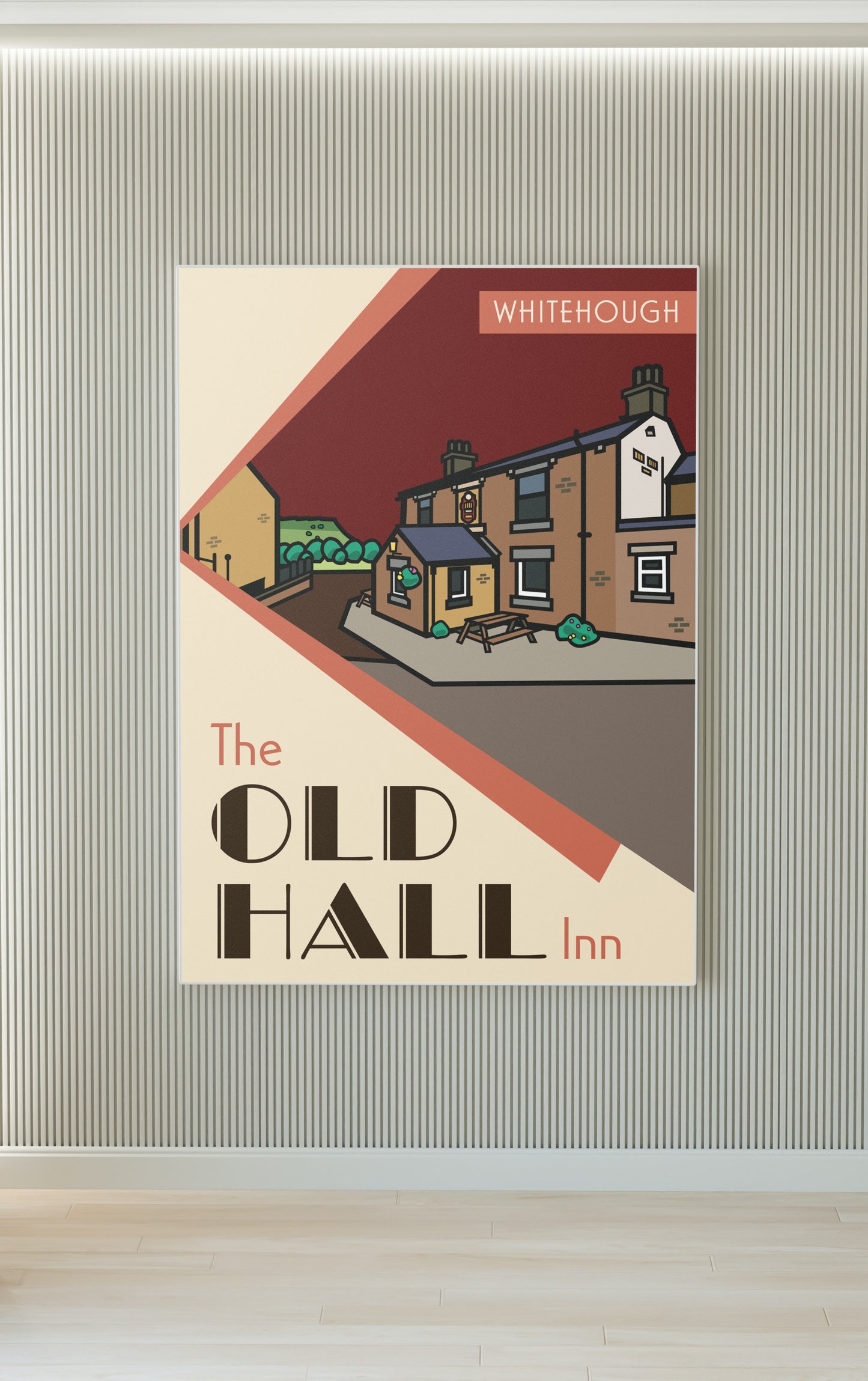 The Old Hall Whitehough, Chinley, High Peak Illustrated Pub Poster