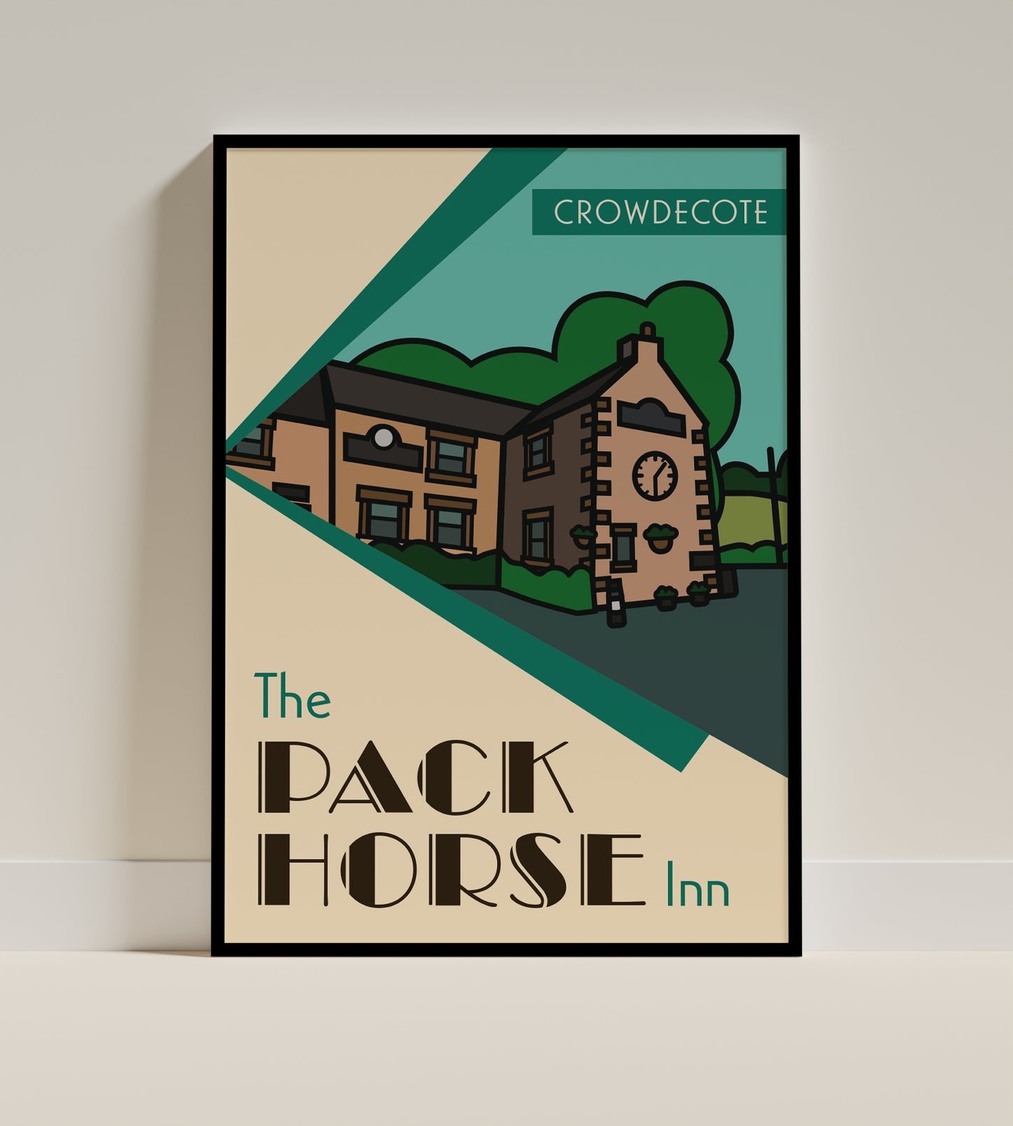 Pack Horse Inn, Crowdecote, Peak District Illustrated Pub Poster