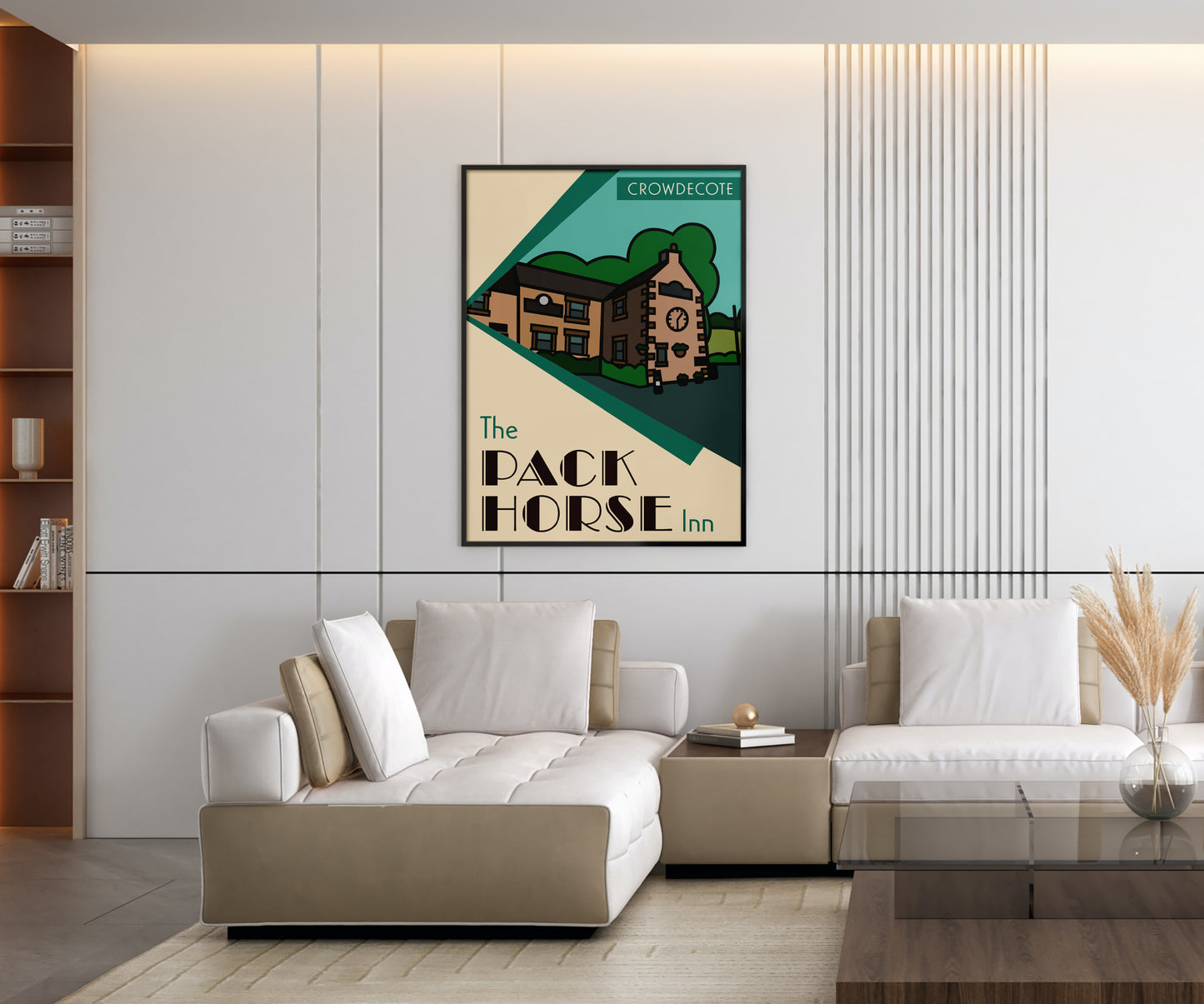 Pack Horse Inn, Crowdecote, Peak District Illustrated Pub Poster