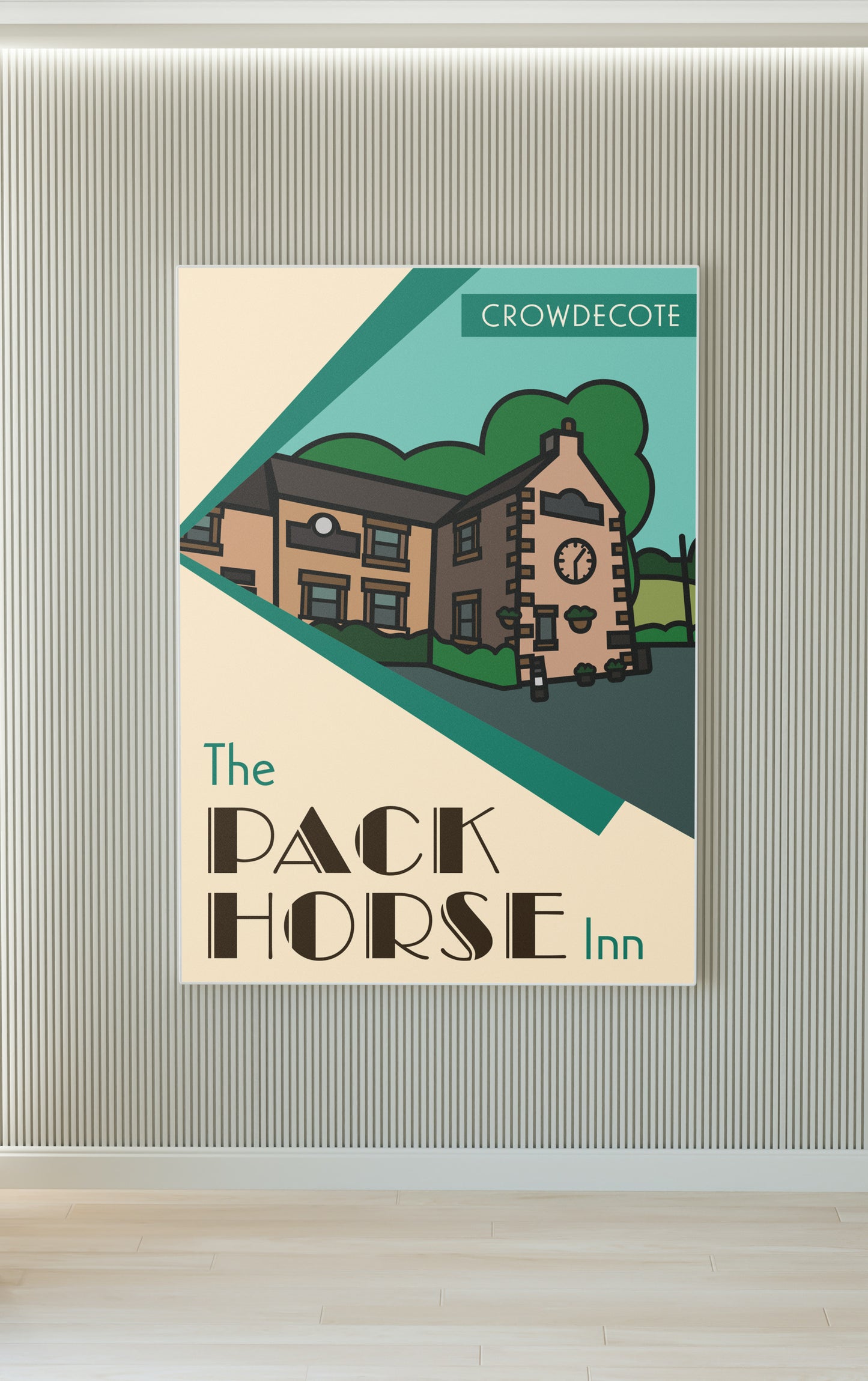 Pack Horse Inn, Crowdecote, Peak District Illustrated Pub Poster