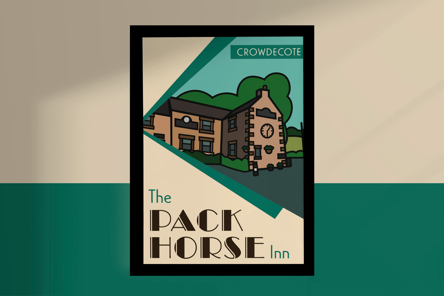 Pack Horse Inn, Crowdecote, Peak District Illustrated Pub Poster