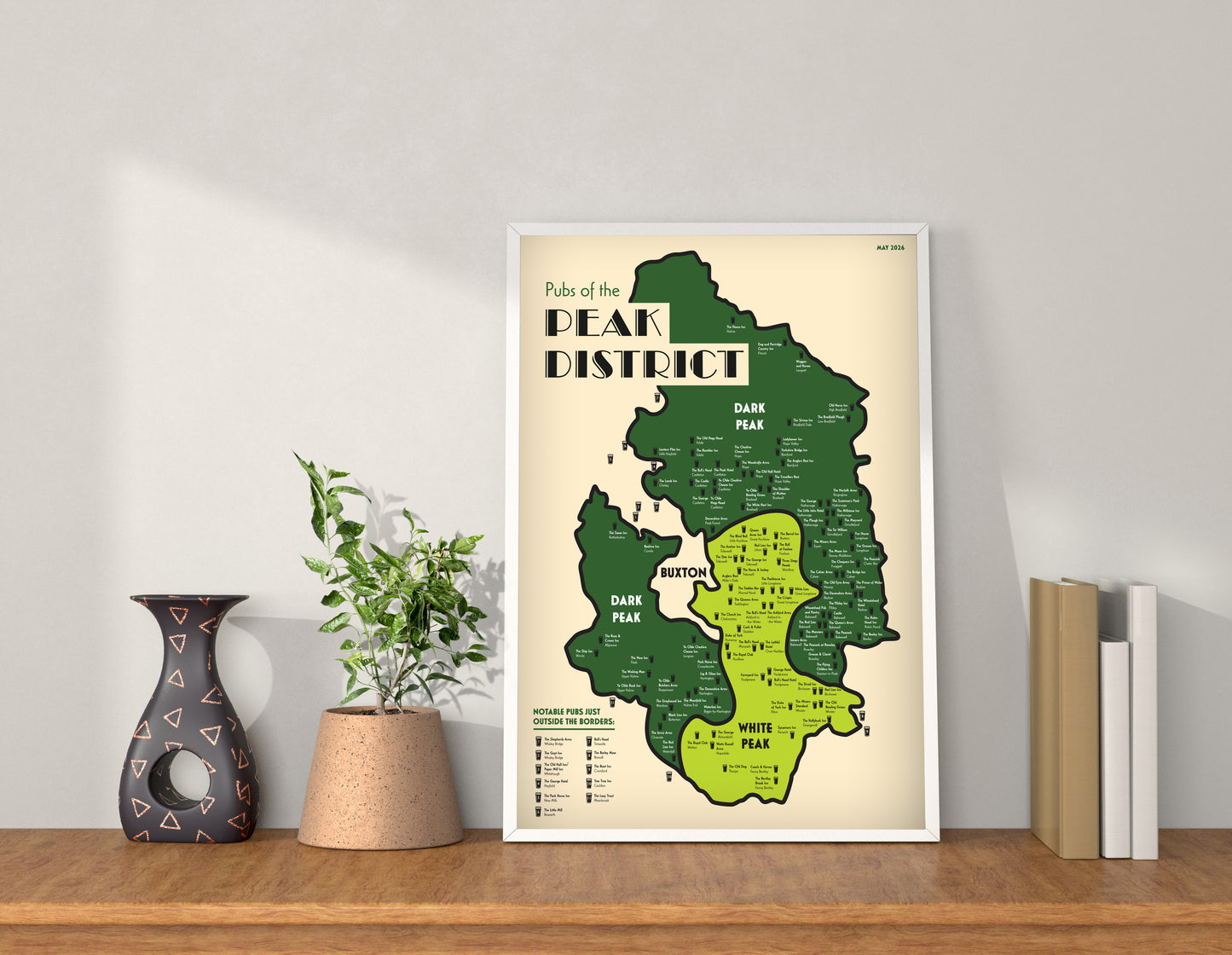 Pubs of the Peak District | Illustrated Art Print Map
