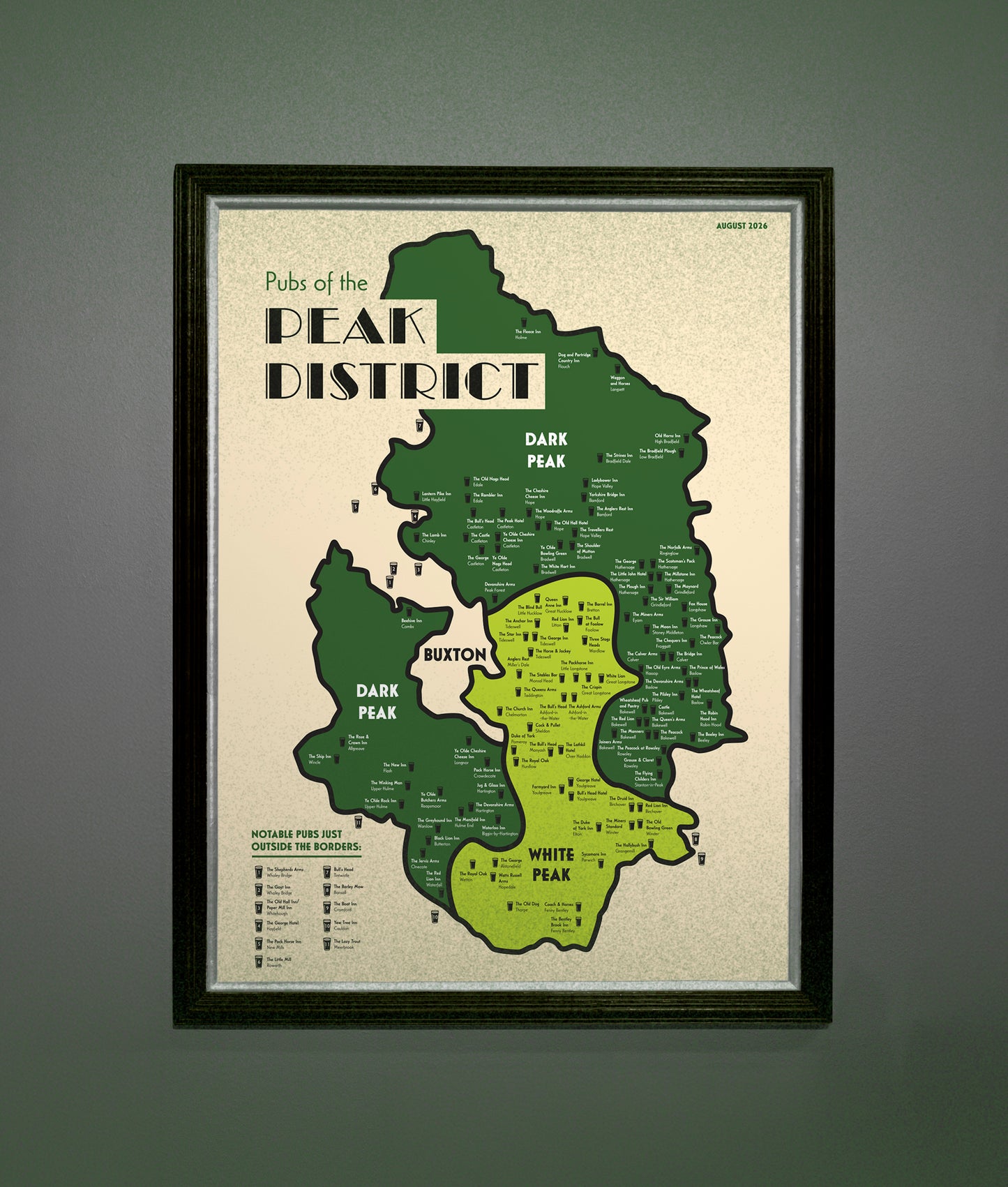 Pubs of the Peak District | Illustrated Art Print Map