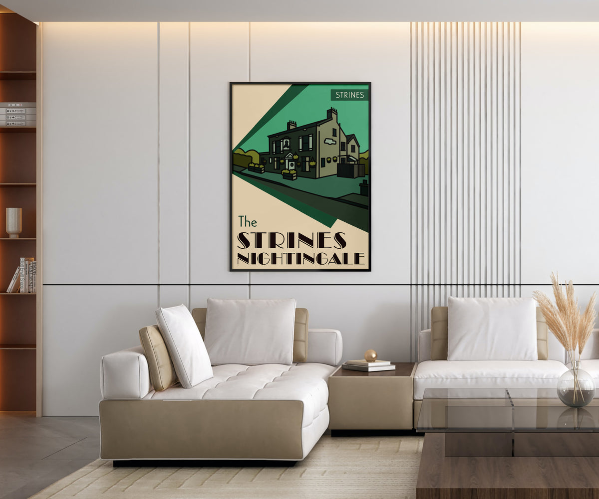 The Strines Nightingale, Strines, Marple, Stockport Illustrated Pub Poster