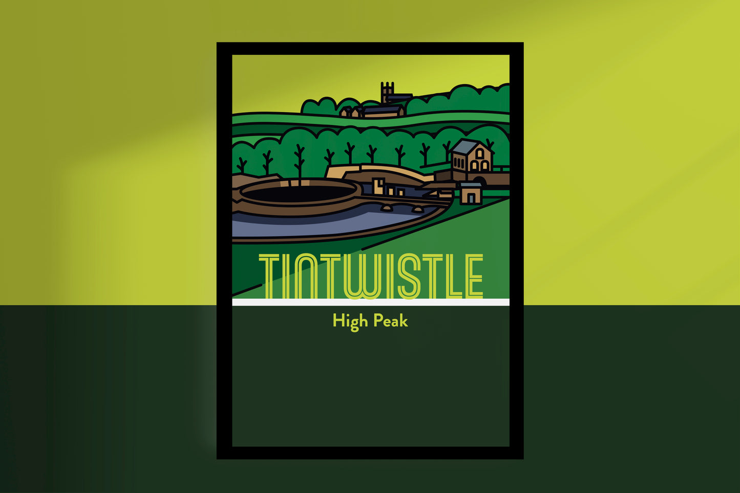 Tintwistle High Peak Art Print | Illustrated Travel Poster