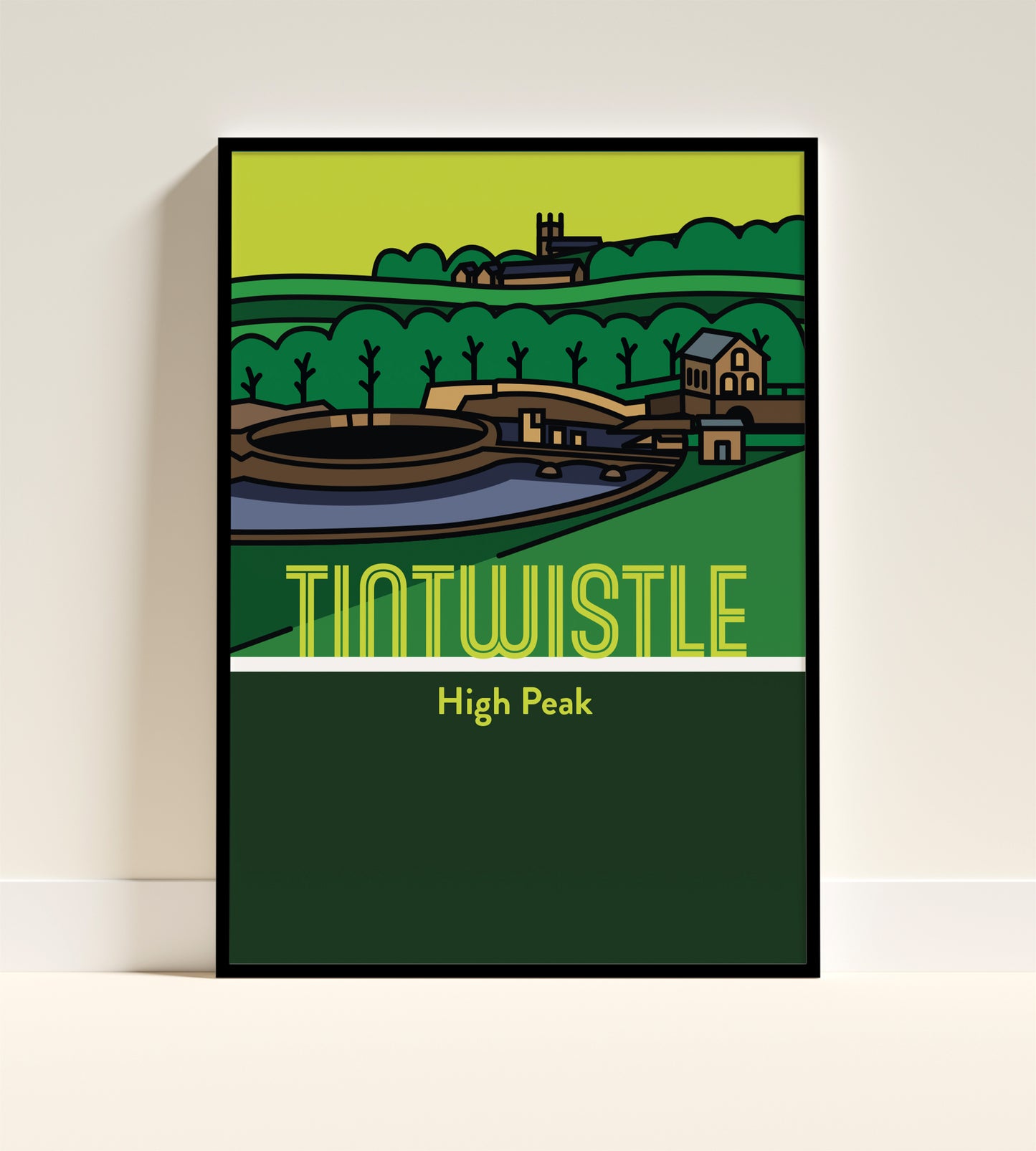 Tintwistle High Peak Art Print | Illustrated Travel Poster