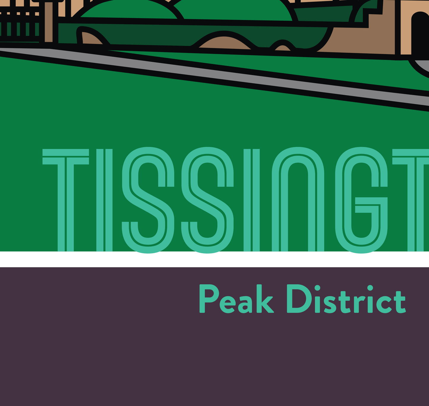 Tissington Peak District Art Print | Illustrated Travel Poster