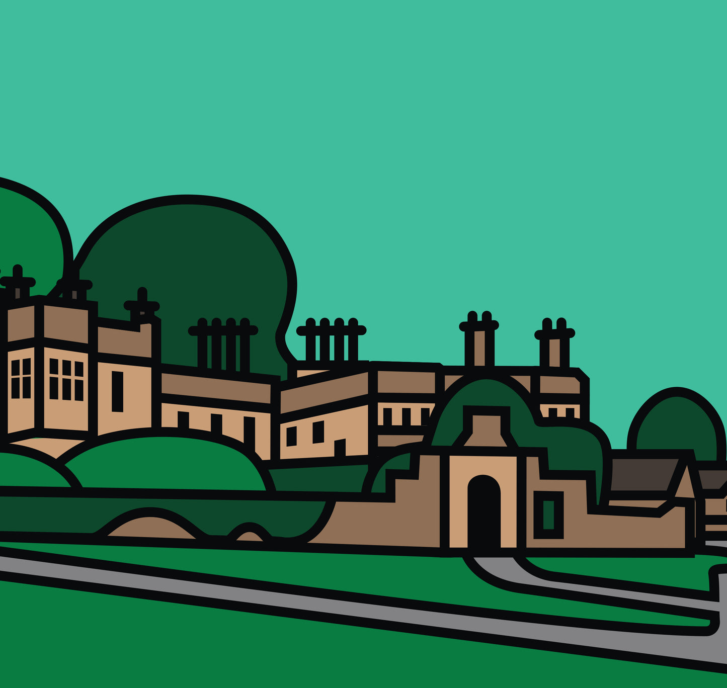 Tissington Peak District Art Print | Illustrated Travel Poster