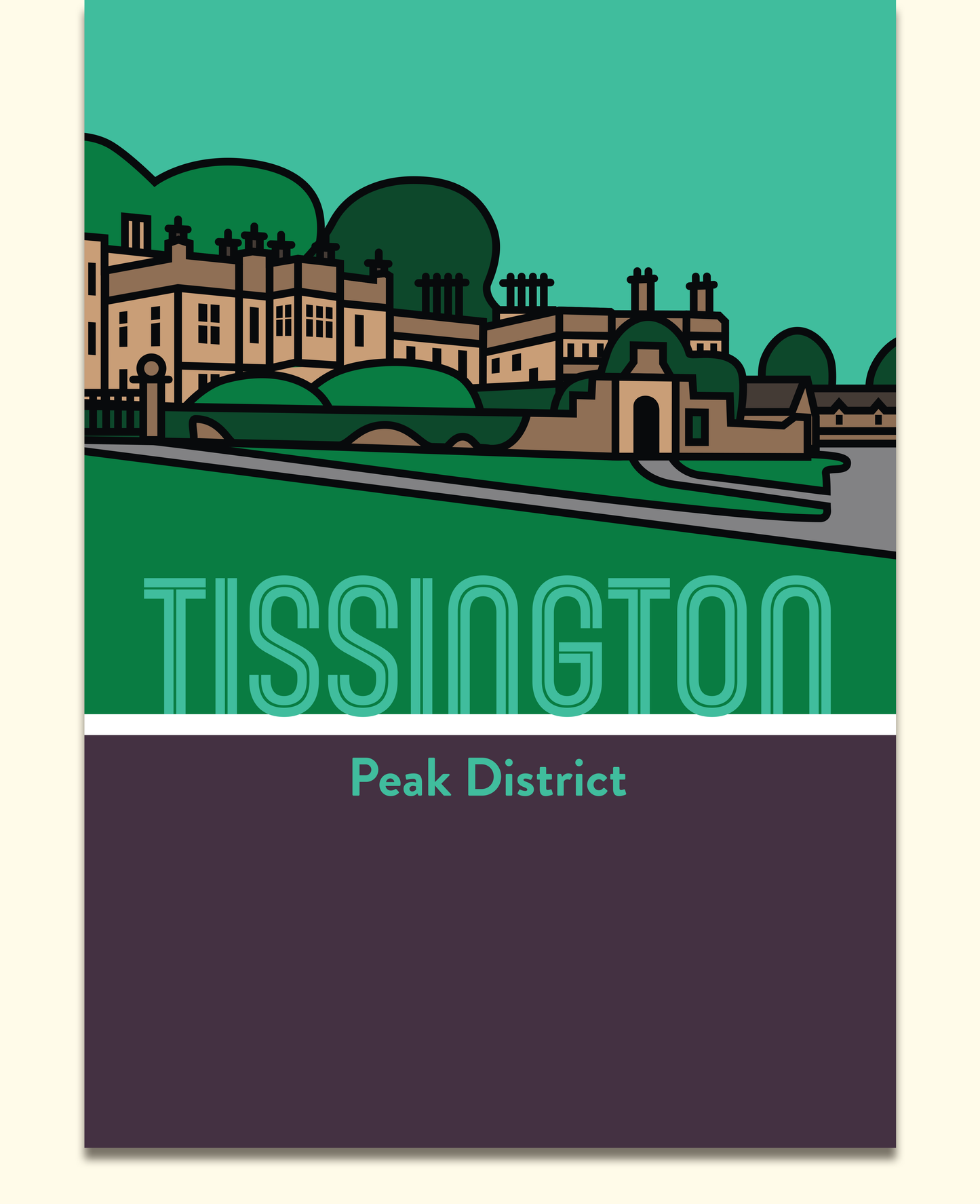Tissington Peak District Art Print | Illustrated Travel Poster