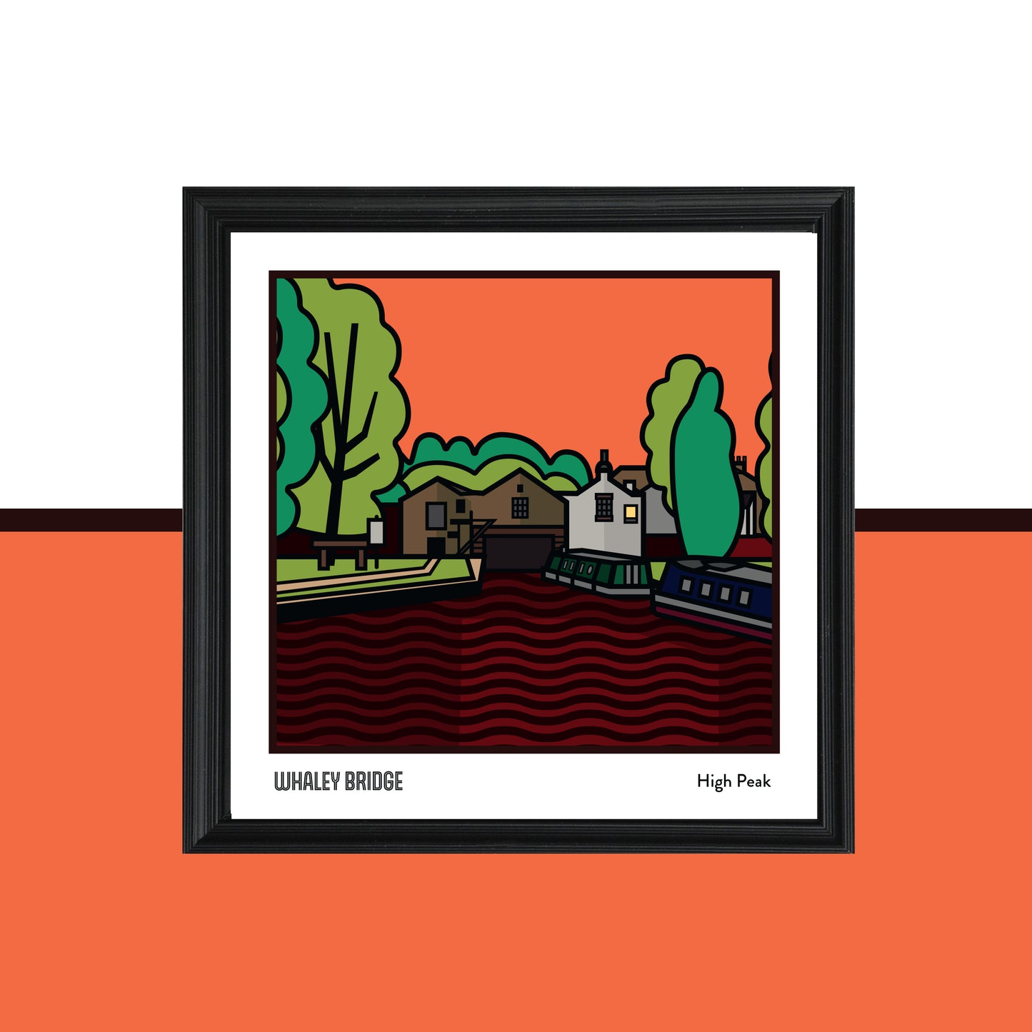 Whaley Bridge High Peak Art Print | Illustrated Travel Poster