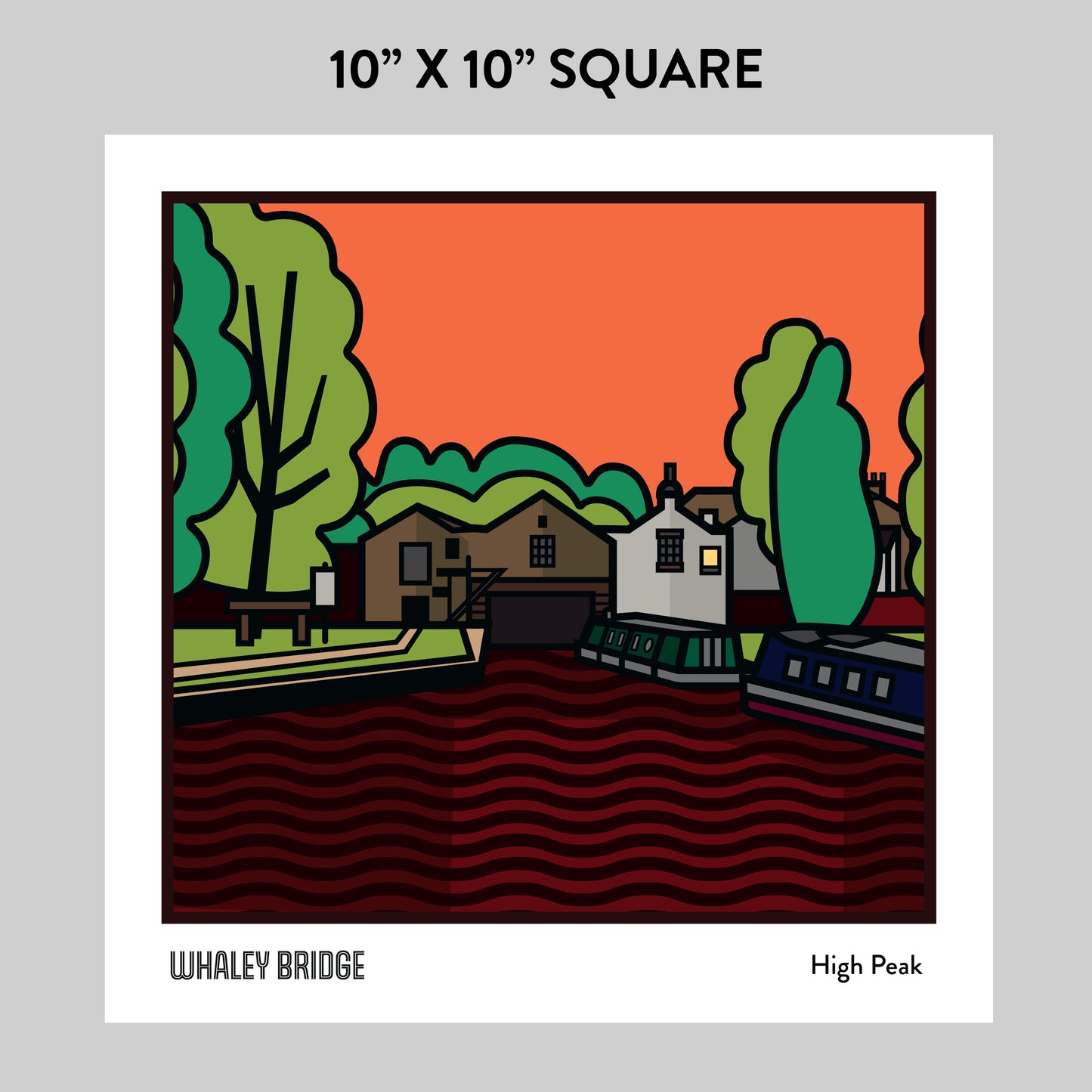 Whaley Bridge High Peak Art Print | Illustrated Travel Poster