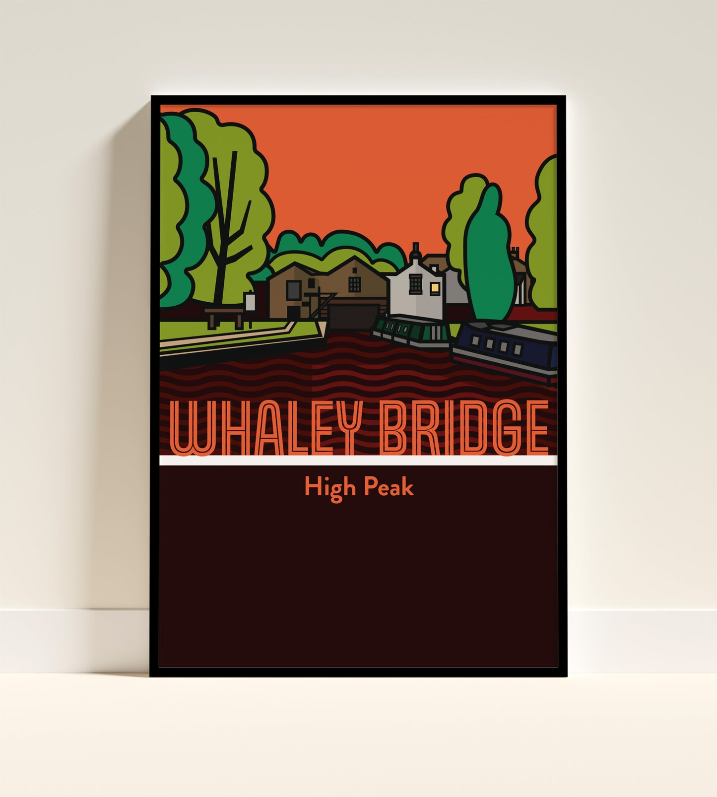 Whaley Bridge High Peak Art Print | Illustrated Travel Poster
