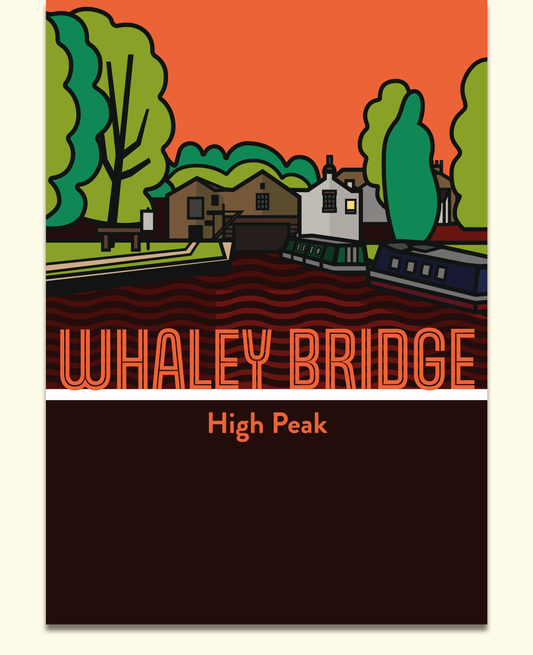 Whaley Bridge High Peak Art Print | Illustrated Travel Poster