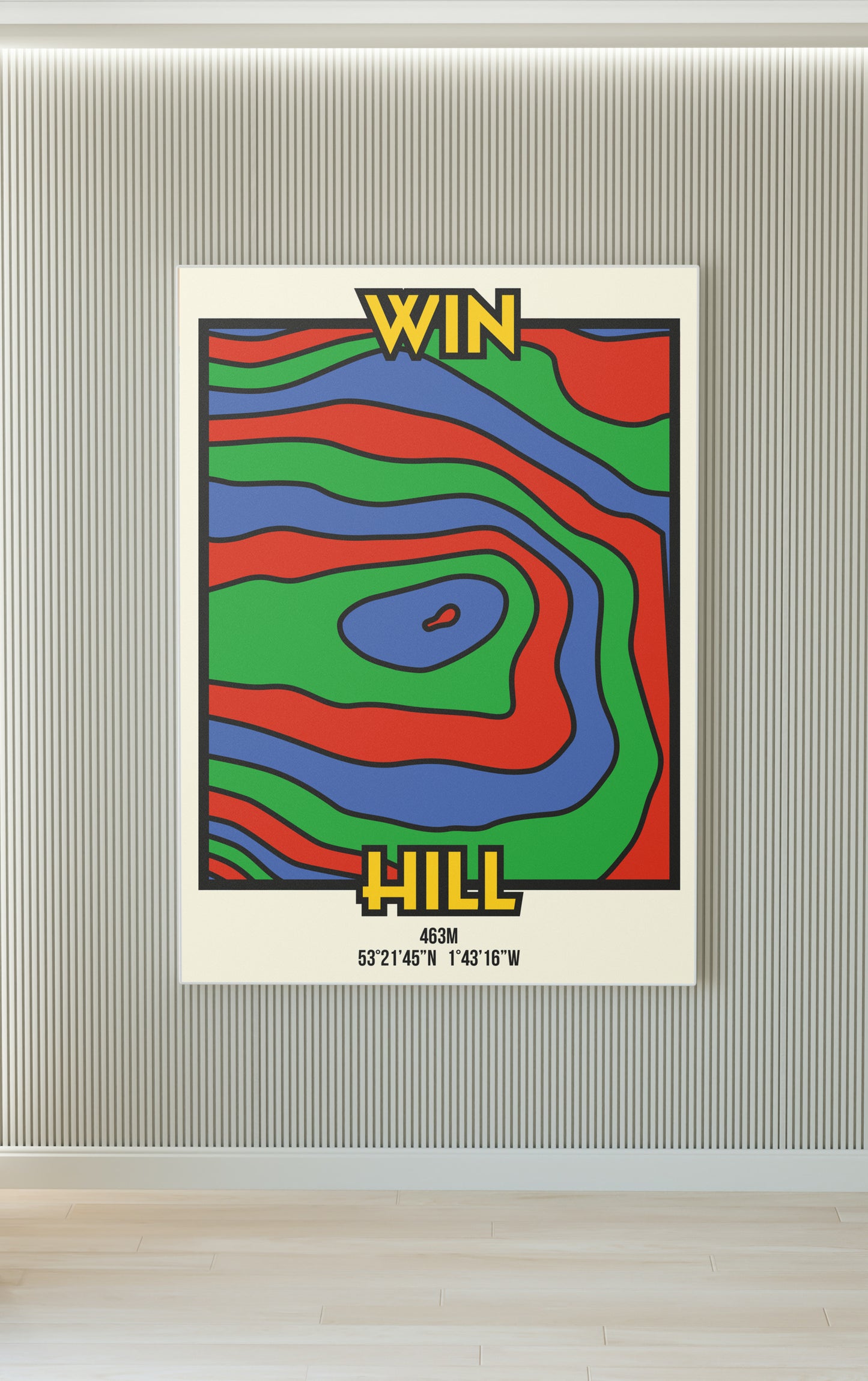 Win Hill Peak District Art Print | Illustrated Topographic Contour Map Poster
