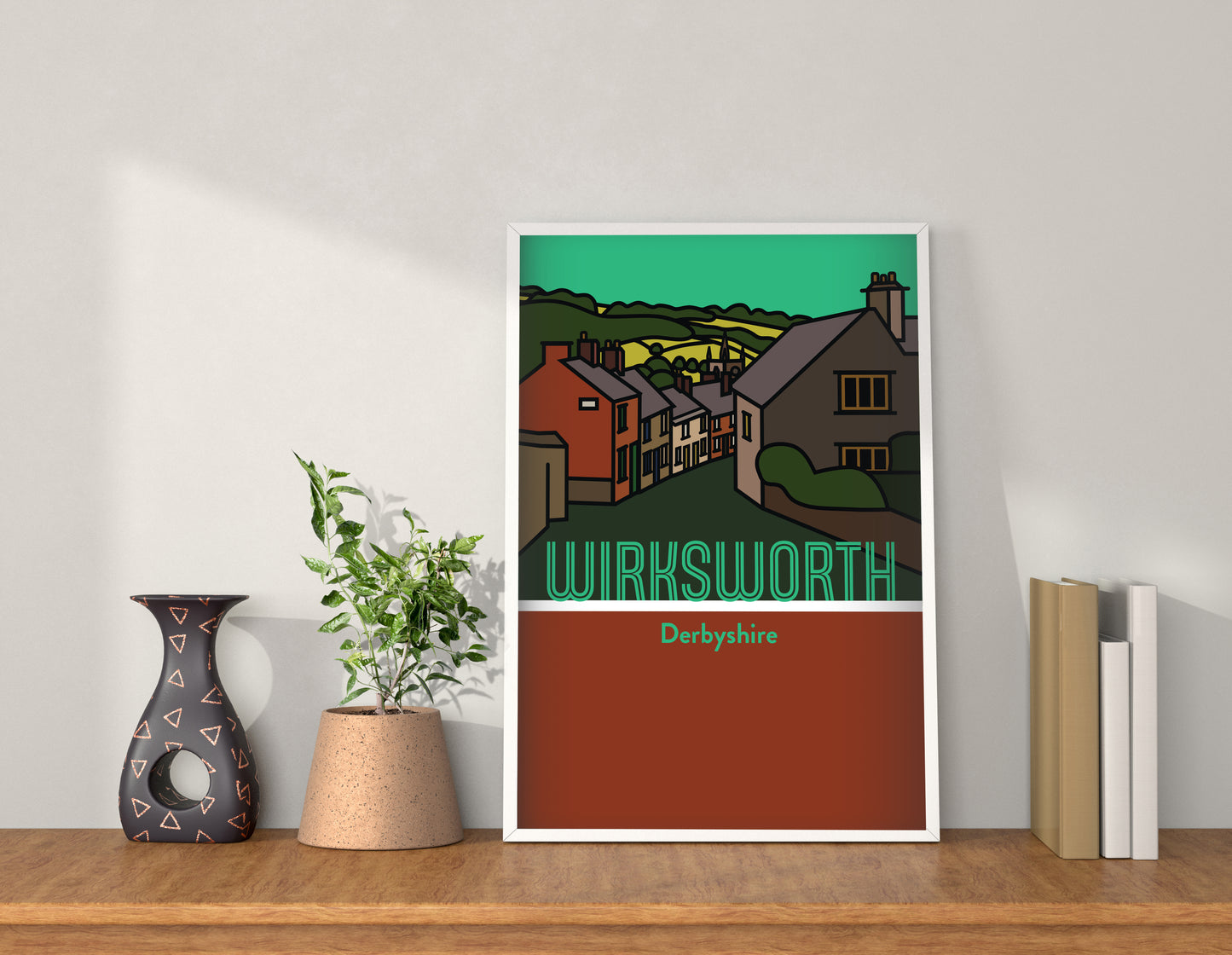 Wirksworth Derbyshire Dales Art Print | Illustrated Travel Poster