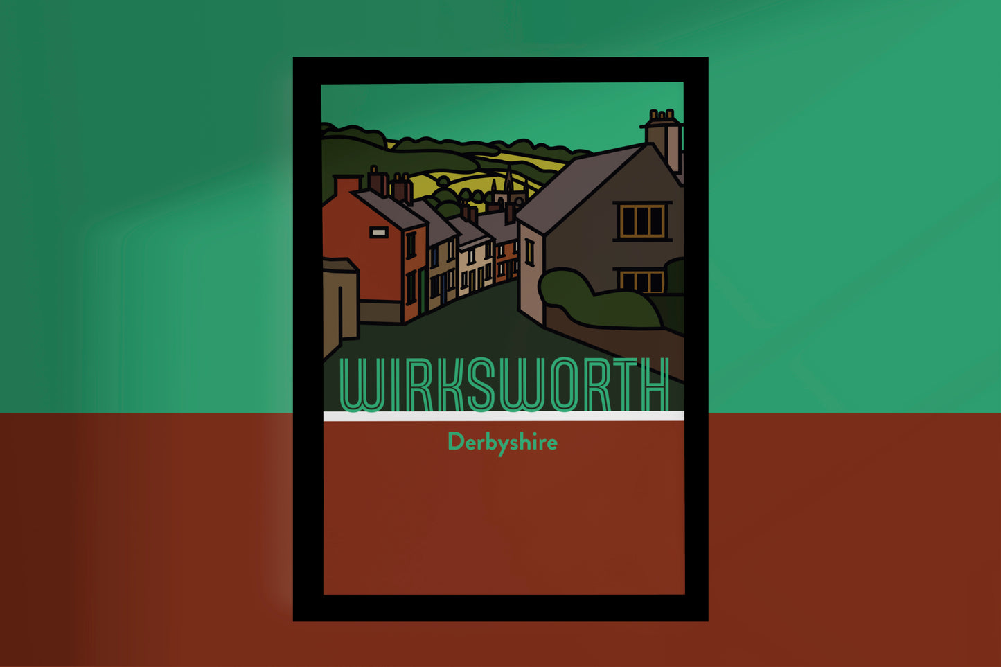 Wirksworth Derbyshire Dales Art Print | Illustrated Travel Poster
