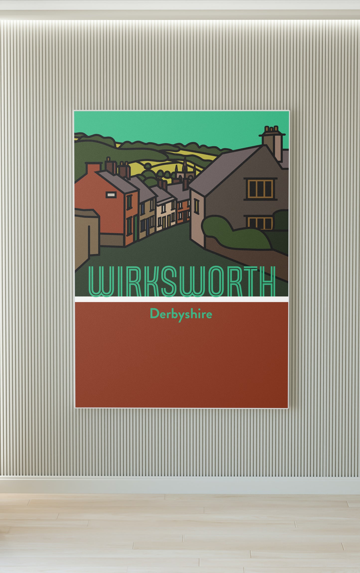 Wirksworth Derbyshire Dales Art Print | Illustrated Travel Poster
